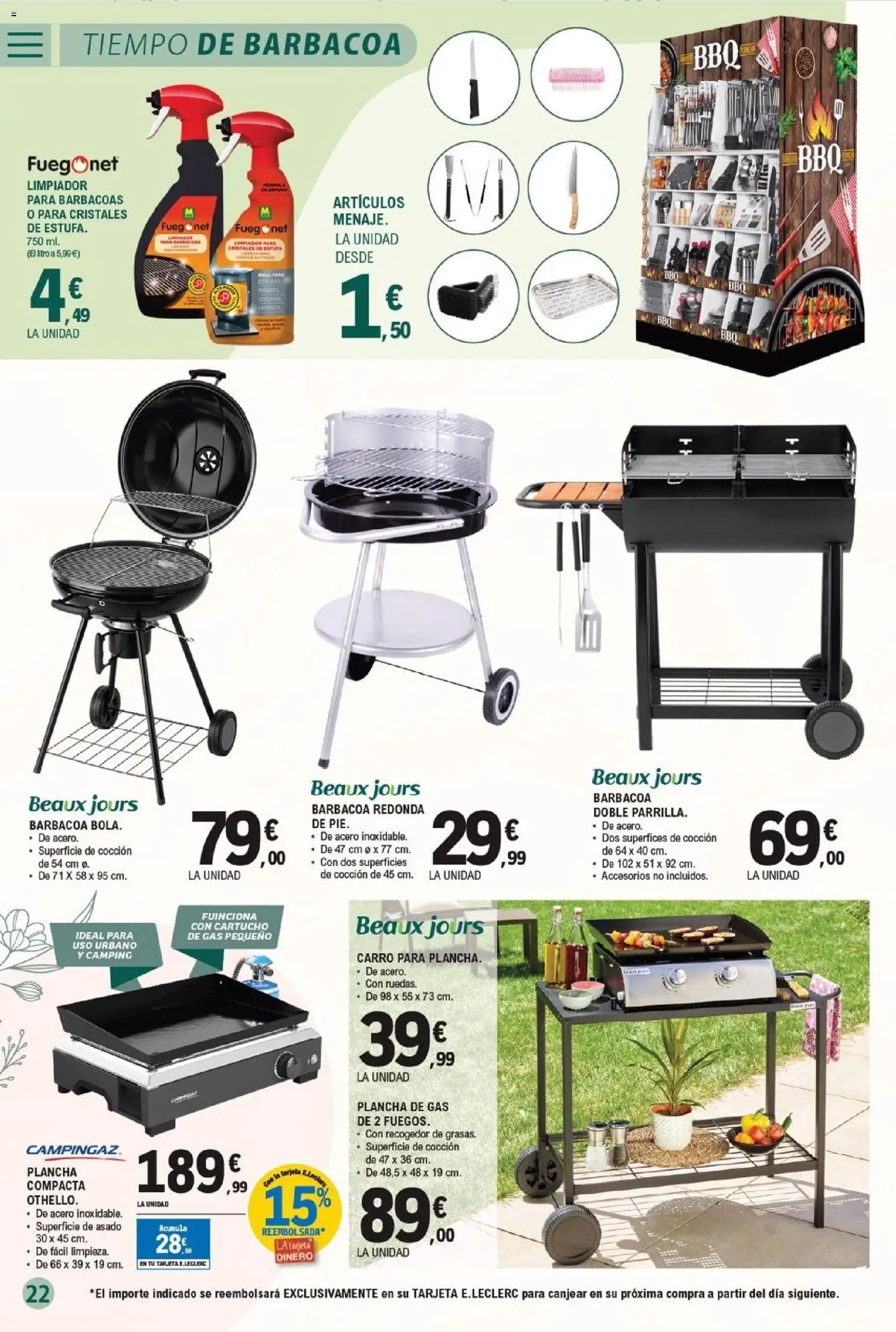 E.Leclerc folleto │ válido desde el 13.03.2026 | Página: 22 | Productos: Barbacoa, Plancha