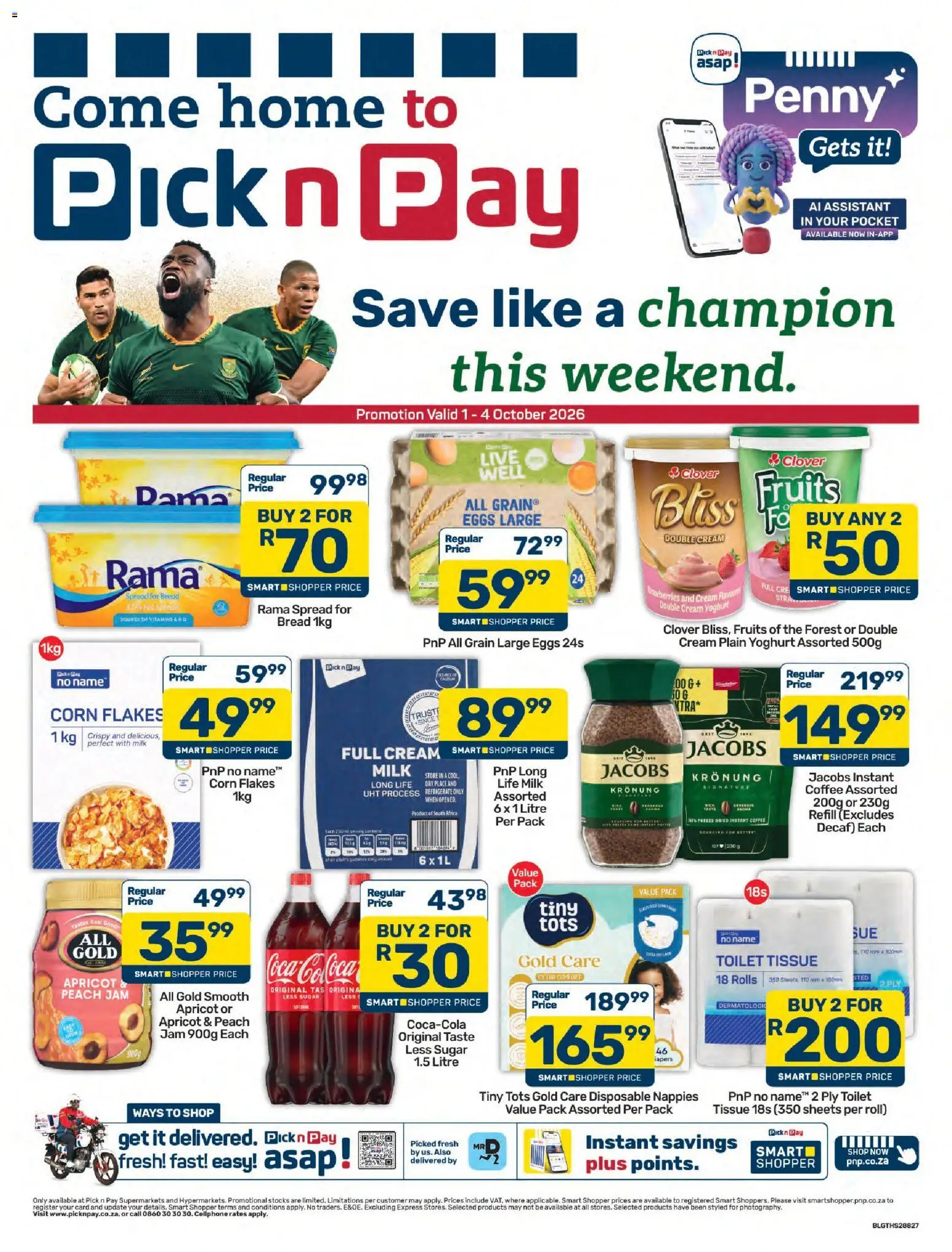 New Pick n Pay catalogue – valid from 01/10/2026 | Page: 1 | Products: Toilet, Bread, Cream, Flakes