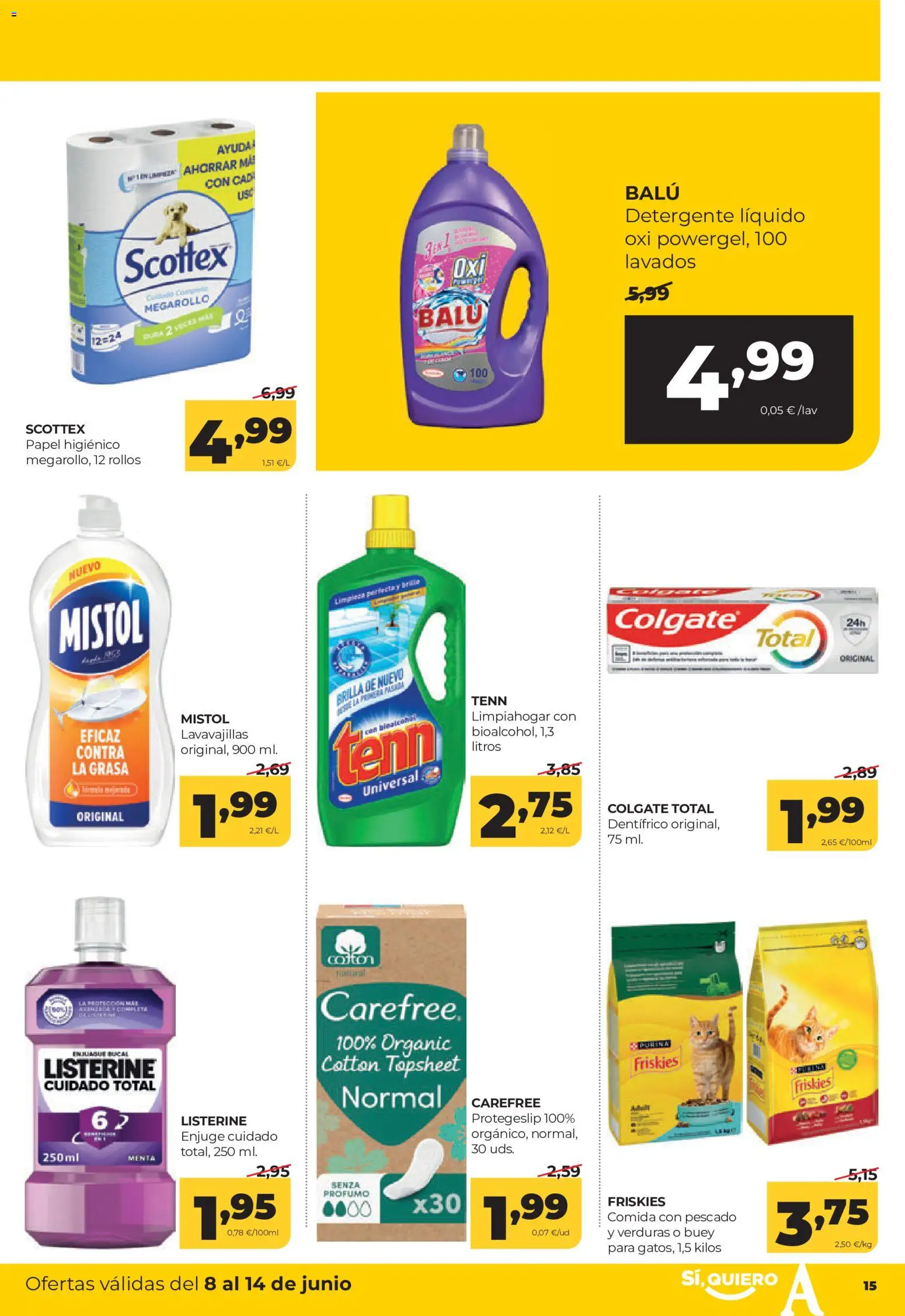 Alimerka folleto Asturias │ válido desde el 08.06.2026 | Página: 16 | Productos: Enjuague bucal, Papel higienico, Pescado, Lavavajillas