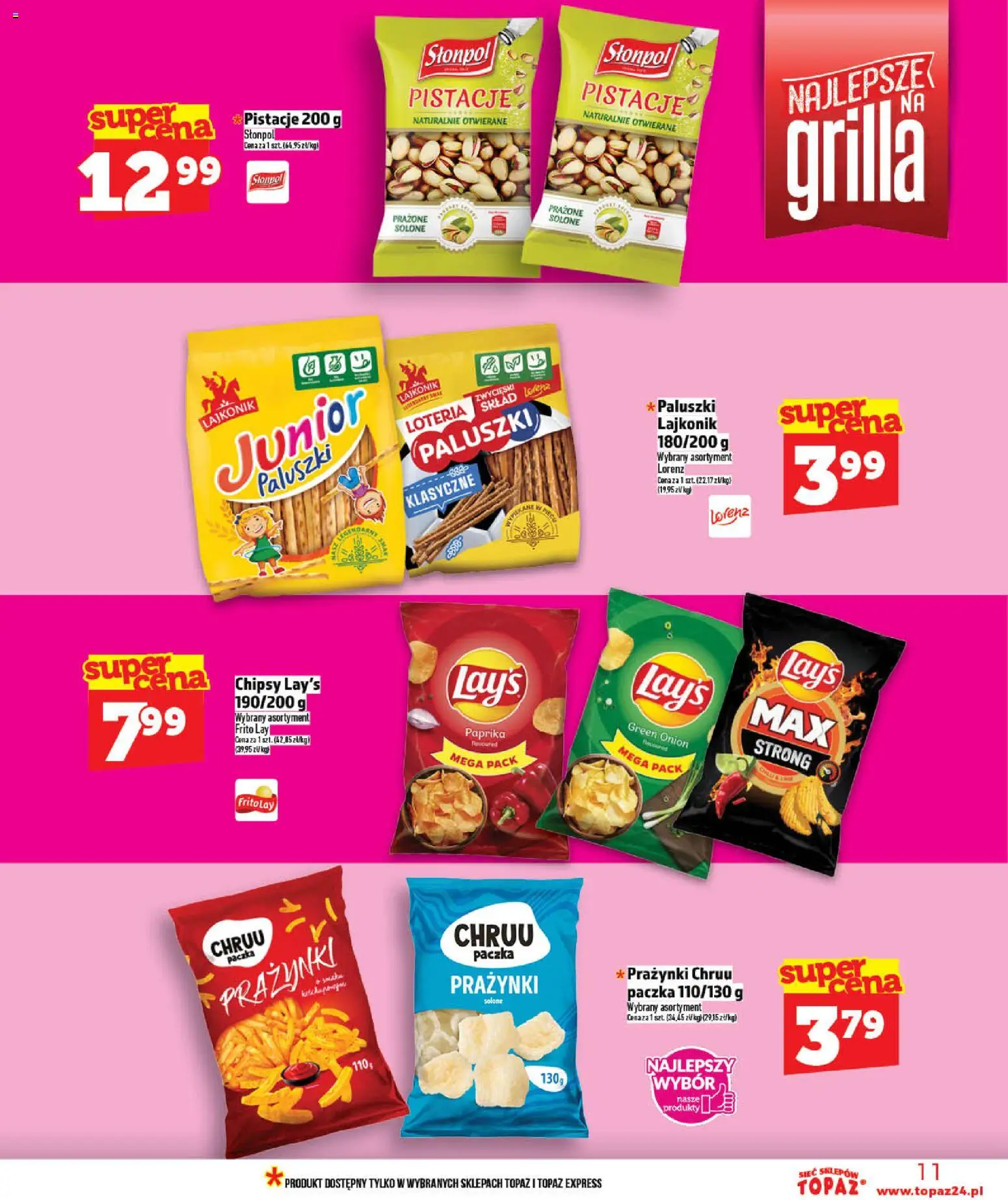 Topaz gazetka - MAZ od 21.05.2026 | Strona: 11 | Produkty: Chipsy, Paluszki
