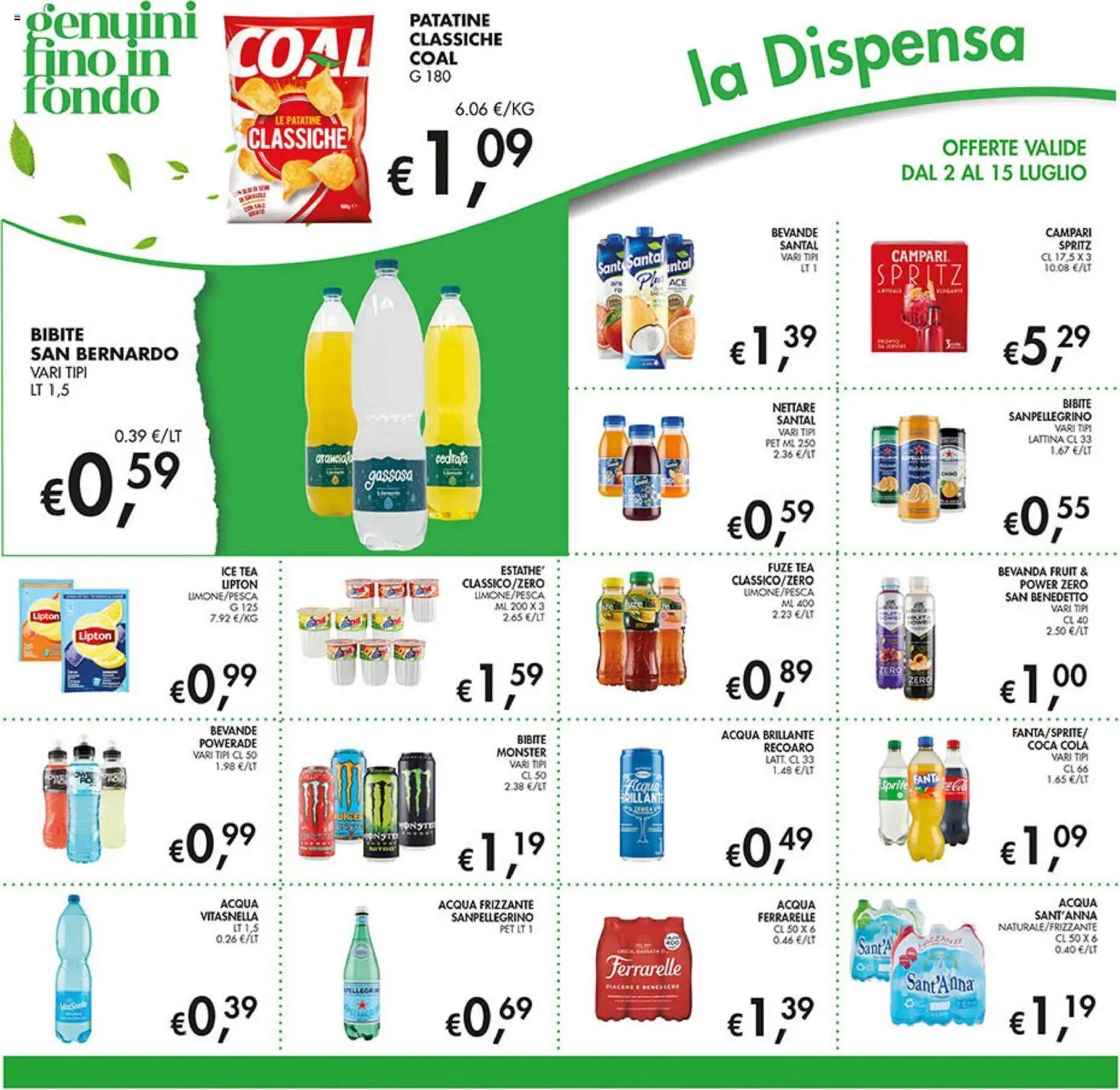 Volantino Coal del 02/07/2026 | Pagina: 16 | Prodotti: Patatine, Cedrata, Ferrarelle, Coca Cola