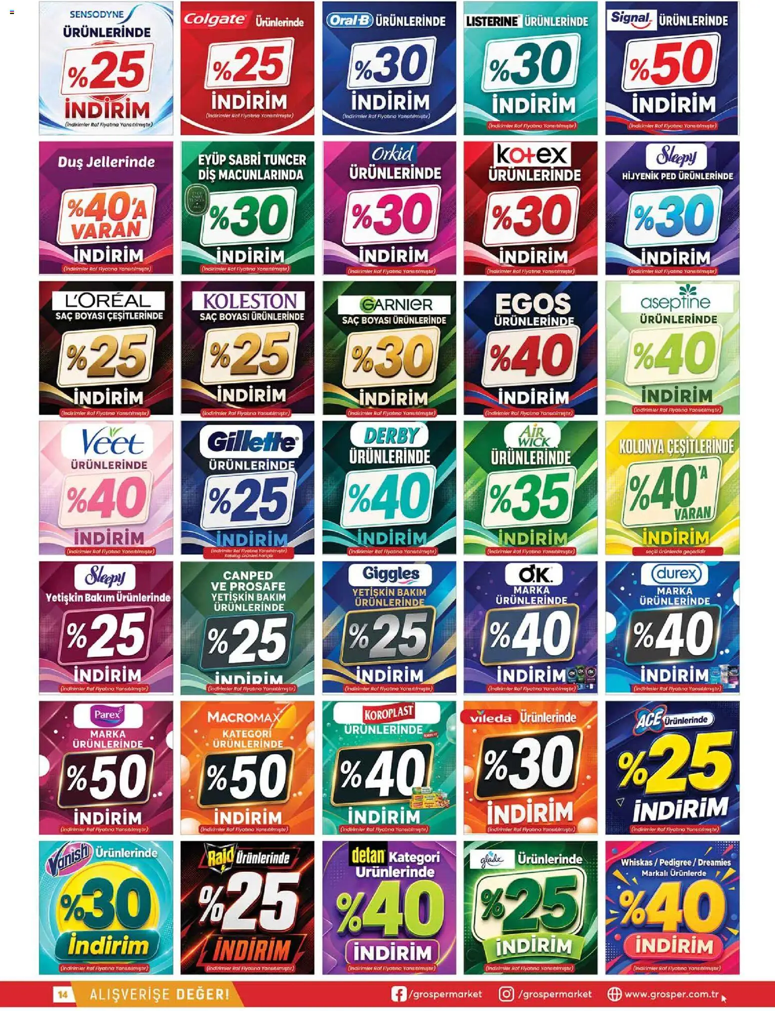 Grosper Katalog - 02 Eylül 2026 tarihinden itibaren geçerlidir | Sayfa: 14 | Ürünler: Raf, Hijyenik ped, Duş