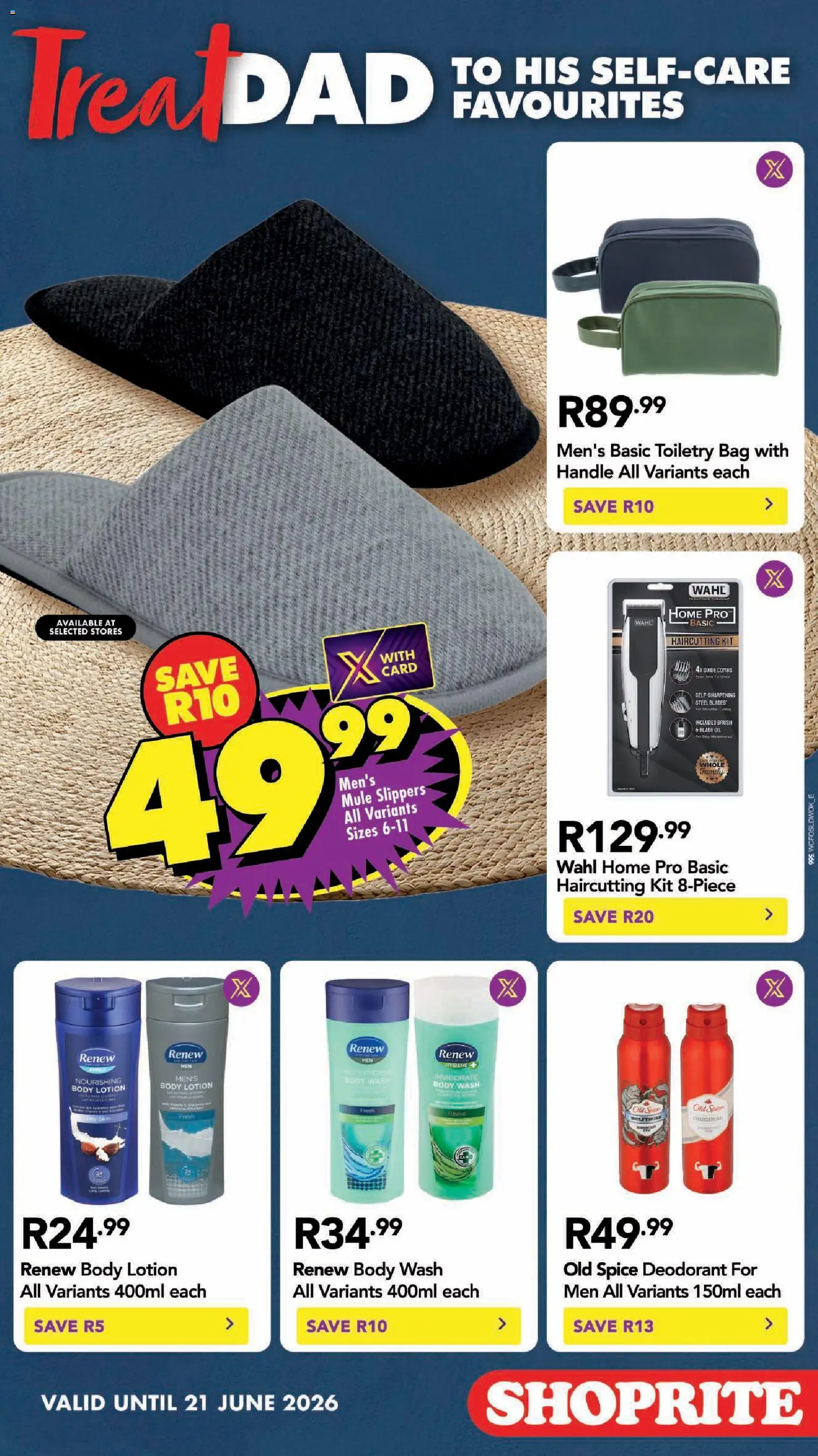 New Shoprite catalogue – valid from 15.06.2026 | Page: 3 | Products: Slippers, Bag, Deodorant, Body wash