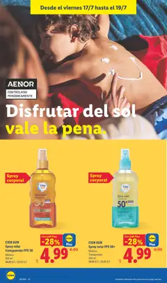 Vista previa CIEN SUN Spray solar transparente FPS 30 Bifásico., Spray solar transparente FPS 30 Bifásico. 200 ml válido desde el 13/07/2026 | Página: 52 | Productos: Spray solar, Spray corporal