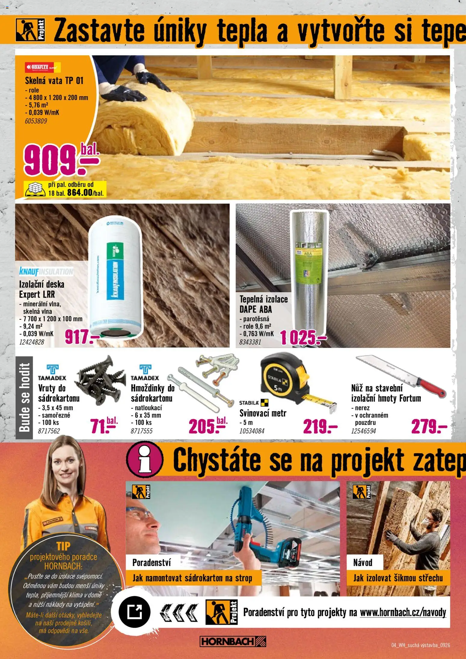 HORNBACH leták - Suchá výstavba od 23.09.2026 | Strana: 4 | Produkty: Nůž, Vata