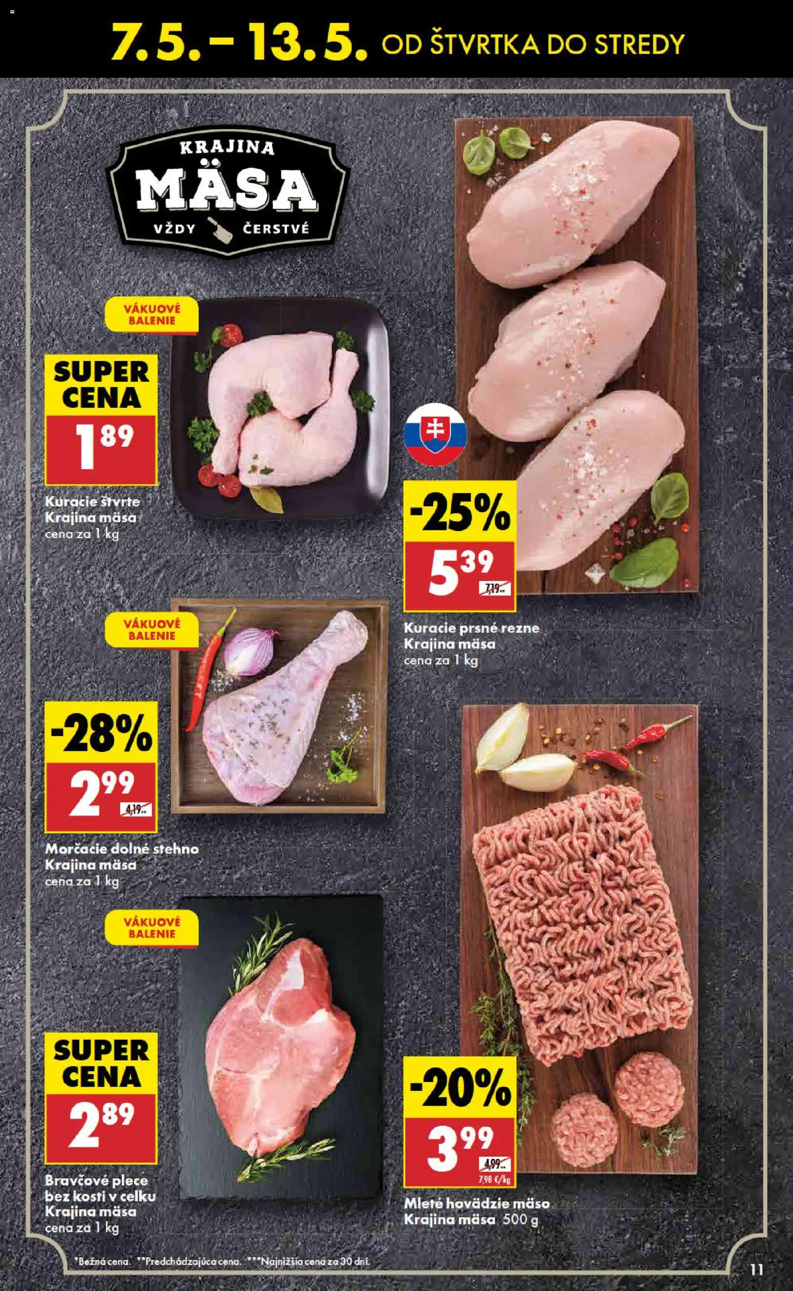 Nové Biedronka akcie – leták je platný od 07.05.2026 | Strana: 11 | Produkty: Hovädzie mäso, Bravčové plece