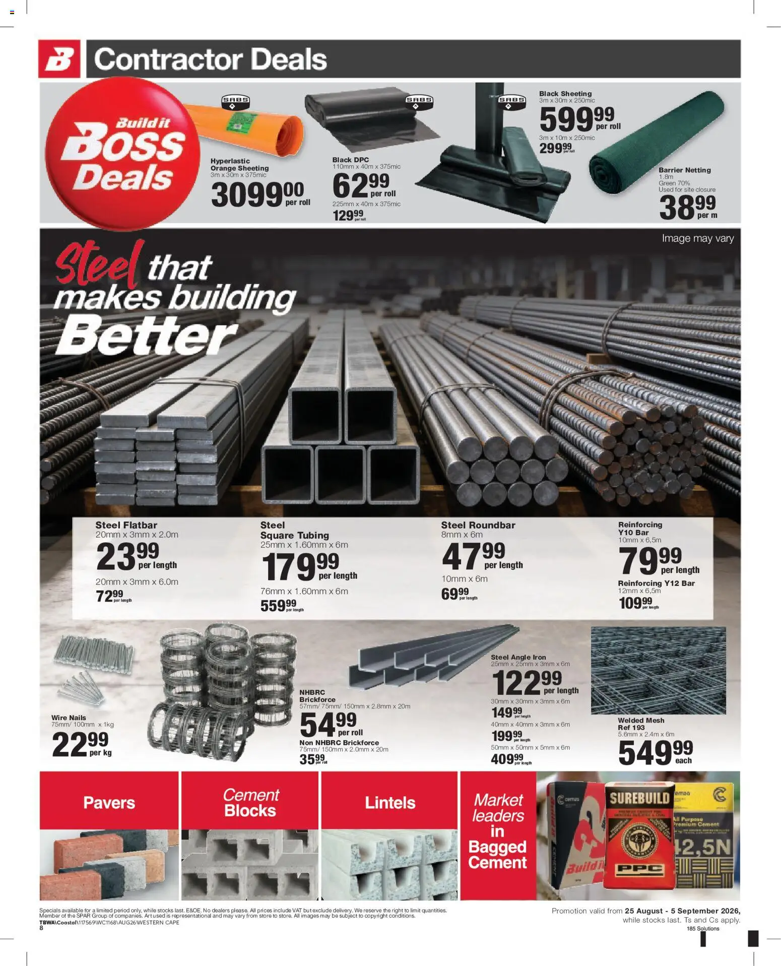 New Build It catalogue – valid from 25/08/2026 | Page: 8 | Products: Iron, Cement
