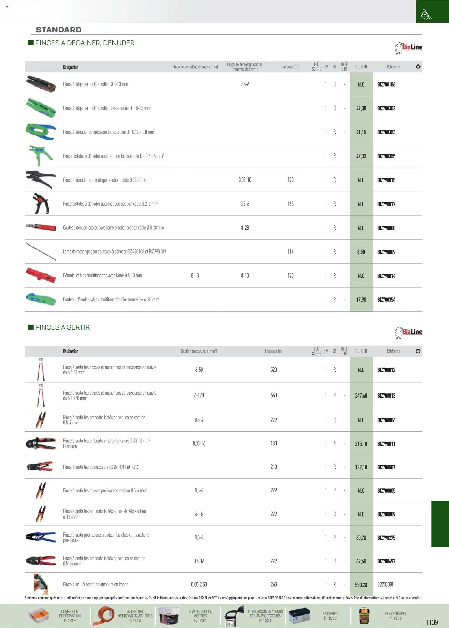 {H1} | Page: 30 | Produits: Couteau, Câble, Pinces, Mortier