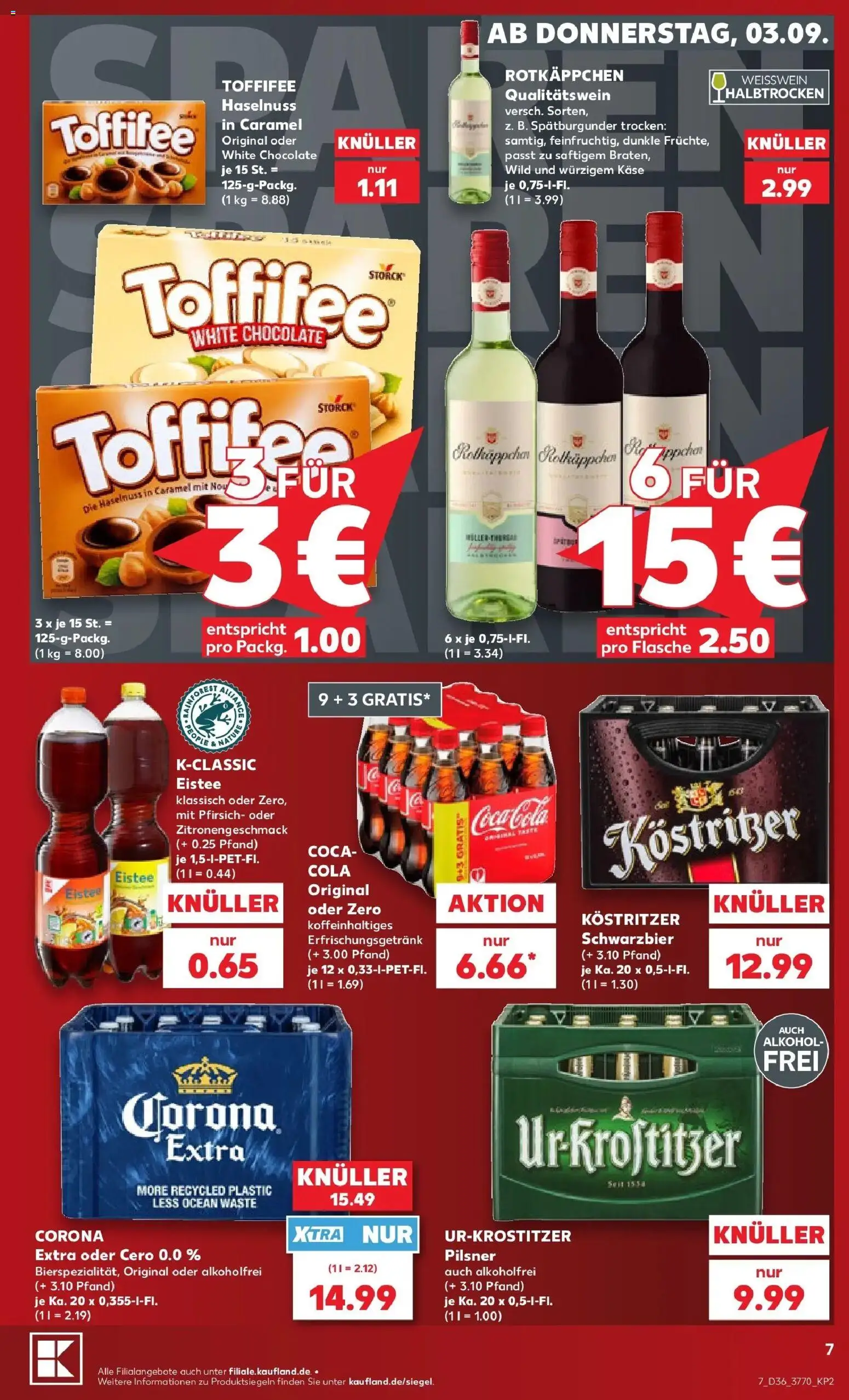 Prospekt Kaufland ab 31.08.2026 » Angebote Online zum Blättern | Seite: 16 | Produkte: Käse, Kostritzer, Alkohol, Rotkäppchen