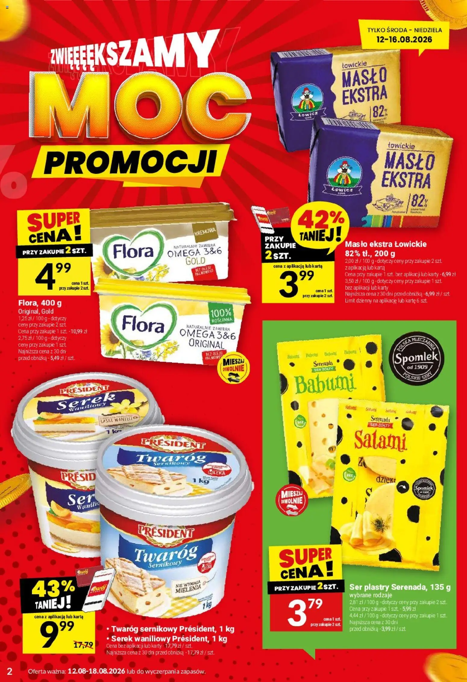 Twój Market gazetka od 12.08.2026 | Strona: 2 | Produkty: Serek, Serek waniliowy, Omega, Salami