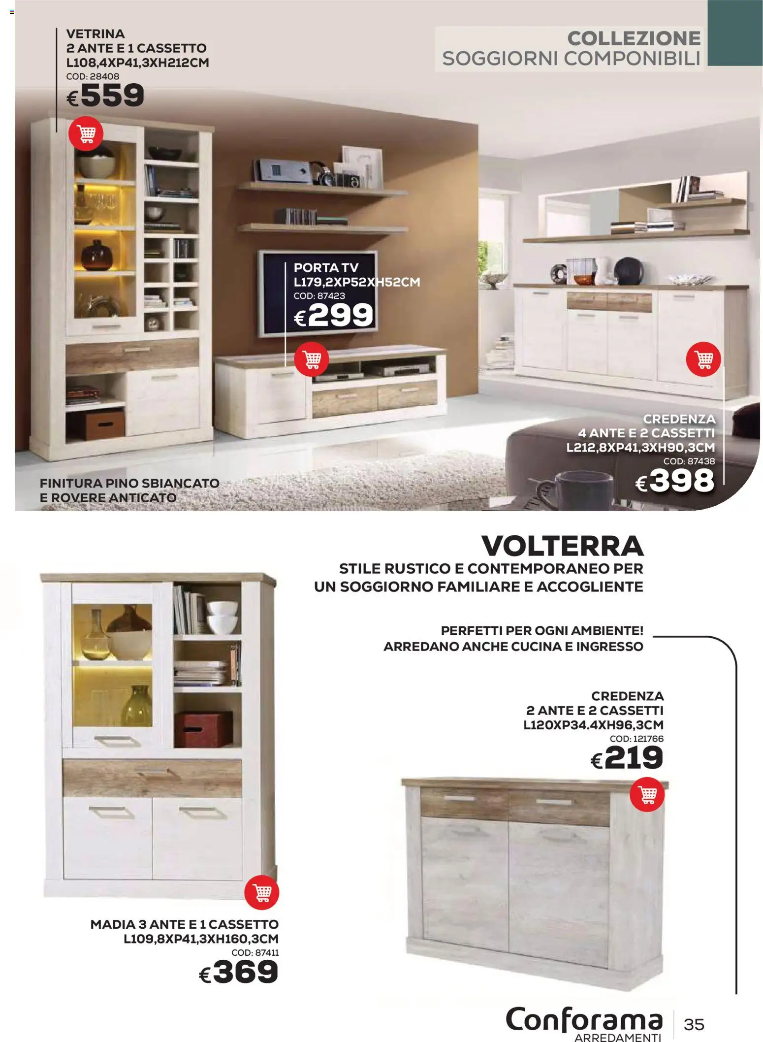 Volantino Conforama del 22/06/2026 | Pagina: 35 | Prodotti: Porta, TV, Vetrina, Credenza