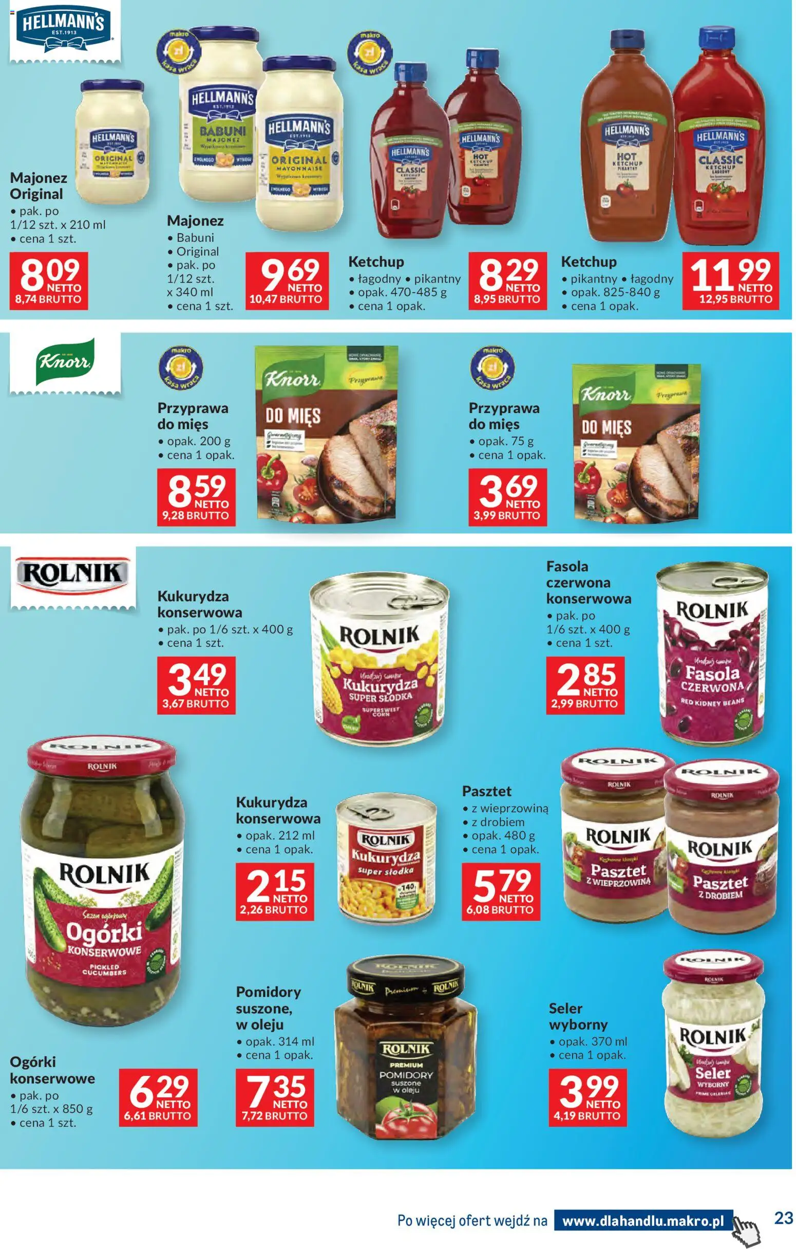Makro gazetka - Dystrybucja do sklepów od 01.09.2026 | Strona: 23 | Produkty: Pasztet, Fasola, Ogórki, Majonez