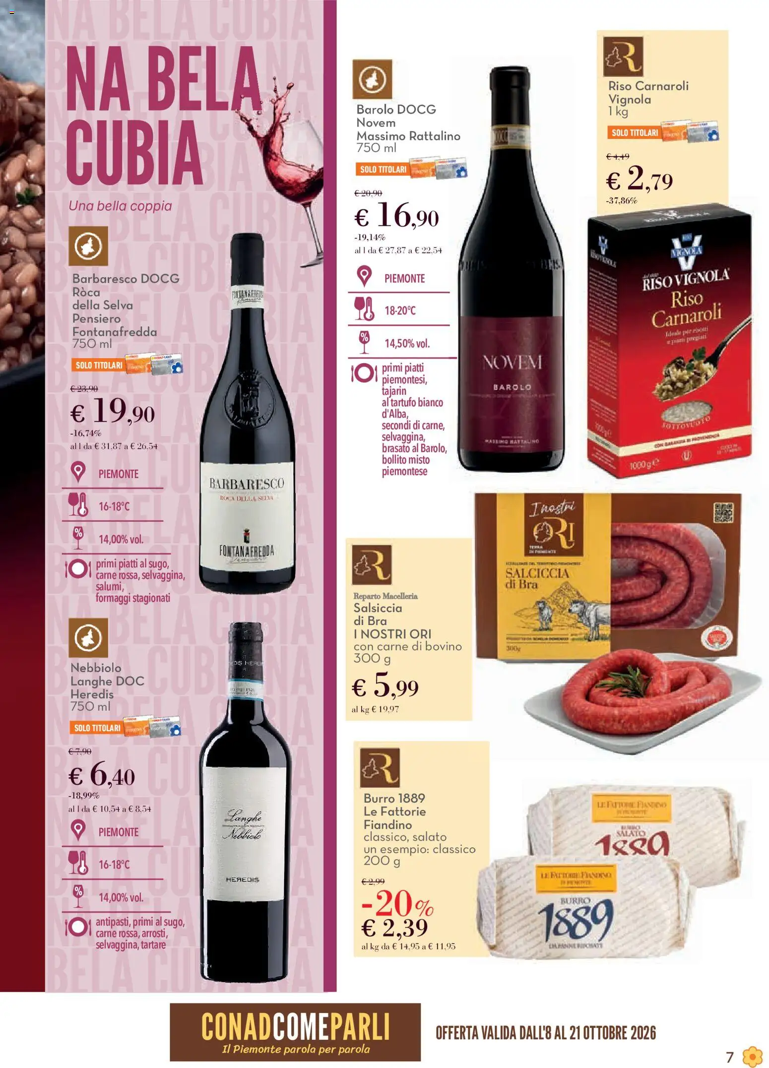 Volantino Conad del 08/10/2026 | Pagina: 7 | Prodotti: Riso Carnaroli, Riso, Piatti, Burro
