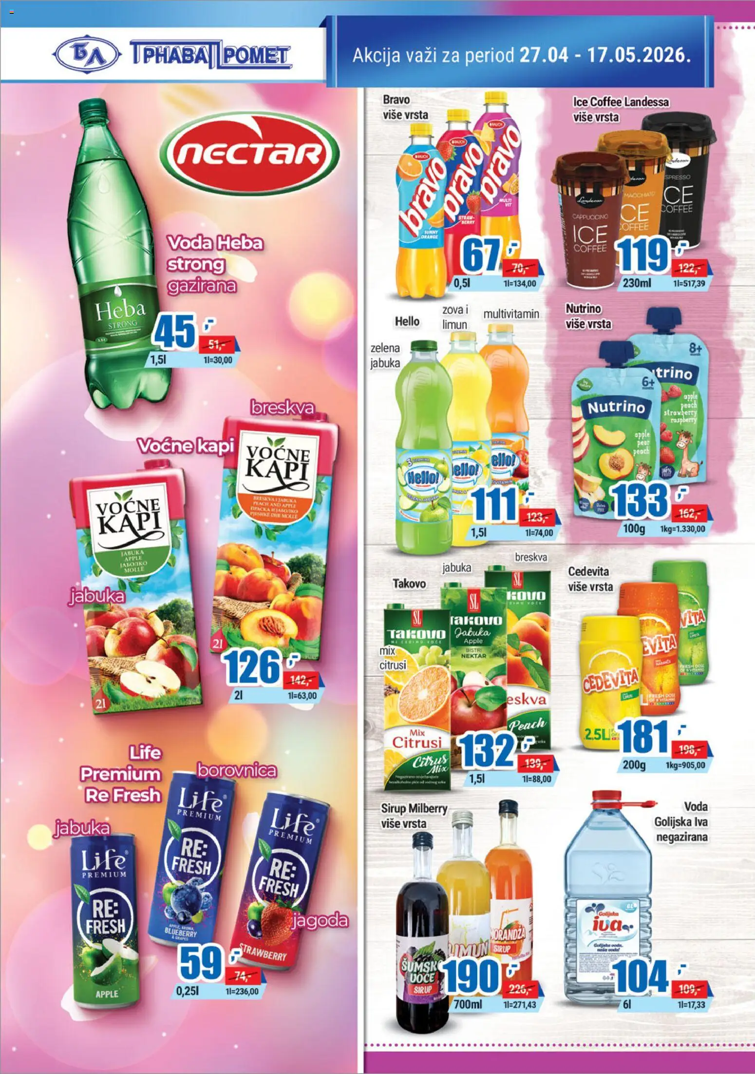 Trnava Promet katalog - važi od 27.04.2026 | Strana: 12 | Proizvode: Jagoda, Cedevita, Nektar, Breskva