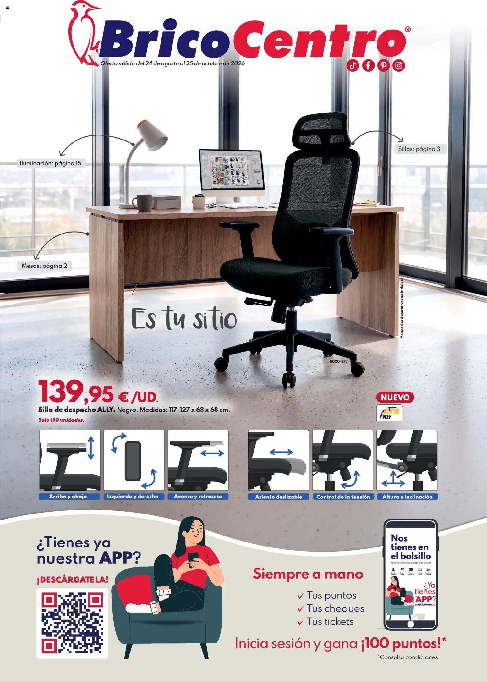 BricoCentro - Folleto Vuelta al Cole │ válido desde el 24/08/2026 | Página: 1 | Productos: Iluminación, Silla