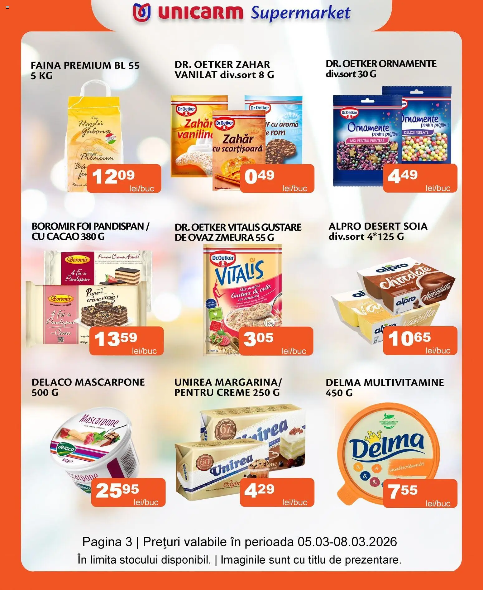 Noul catalog Unicarm – valabil de la 05.03.2026 | Pagină: 5 | Produse: Arahide, Lapte, Ciocolată, Cereale