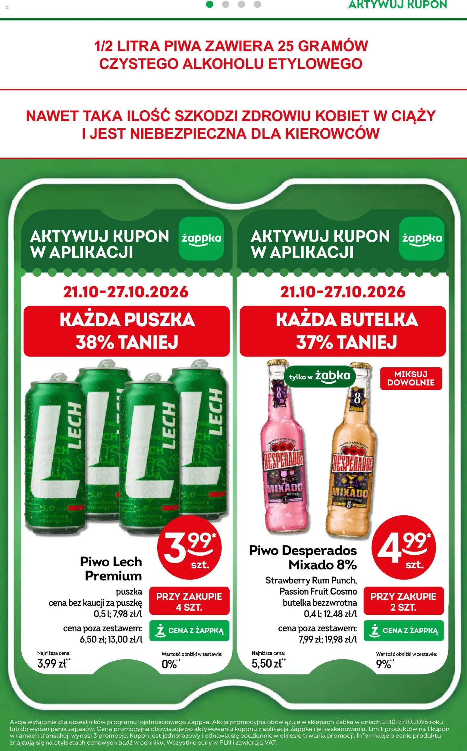 Żabka gazetka od 21.10.2026 | Strona: 30 | Produkty: Lech, Piwo Desperados, Rum, Desperados