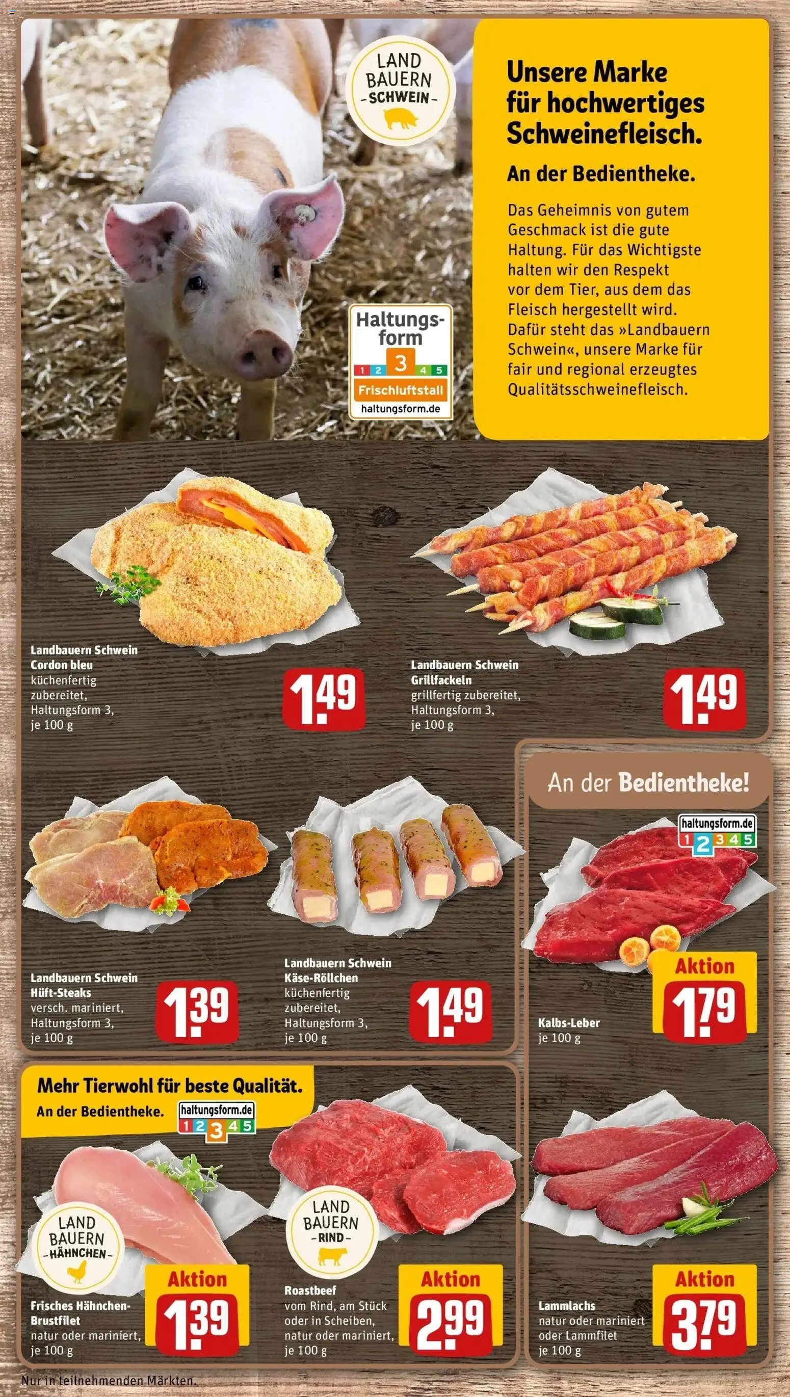 Rewe Prospekt Filderstadt – gültig ab 10.08.2026 | Seite: 6 | Produkte: Hahnchen, Roastbeef, Kalbsleber, Fleisch