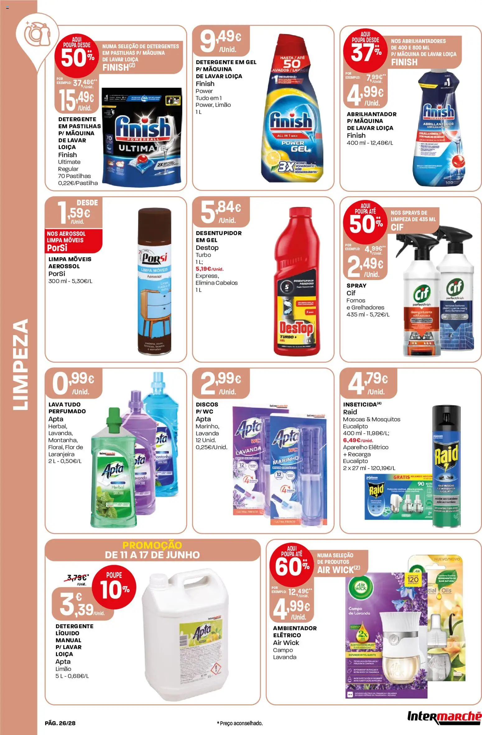 Intermarché Folheto Contact │ válido de 11.06.2026 | Página: 26 | Produtos: Máquina de lavar, Detergente, Limpa móveis, Difusor