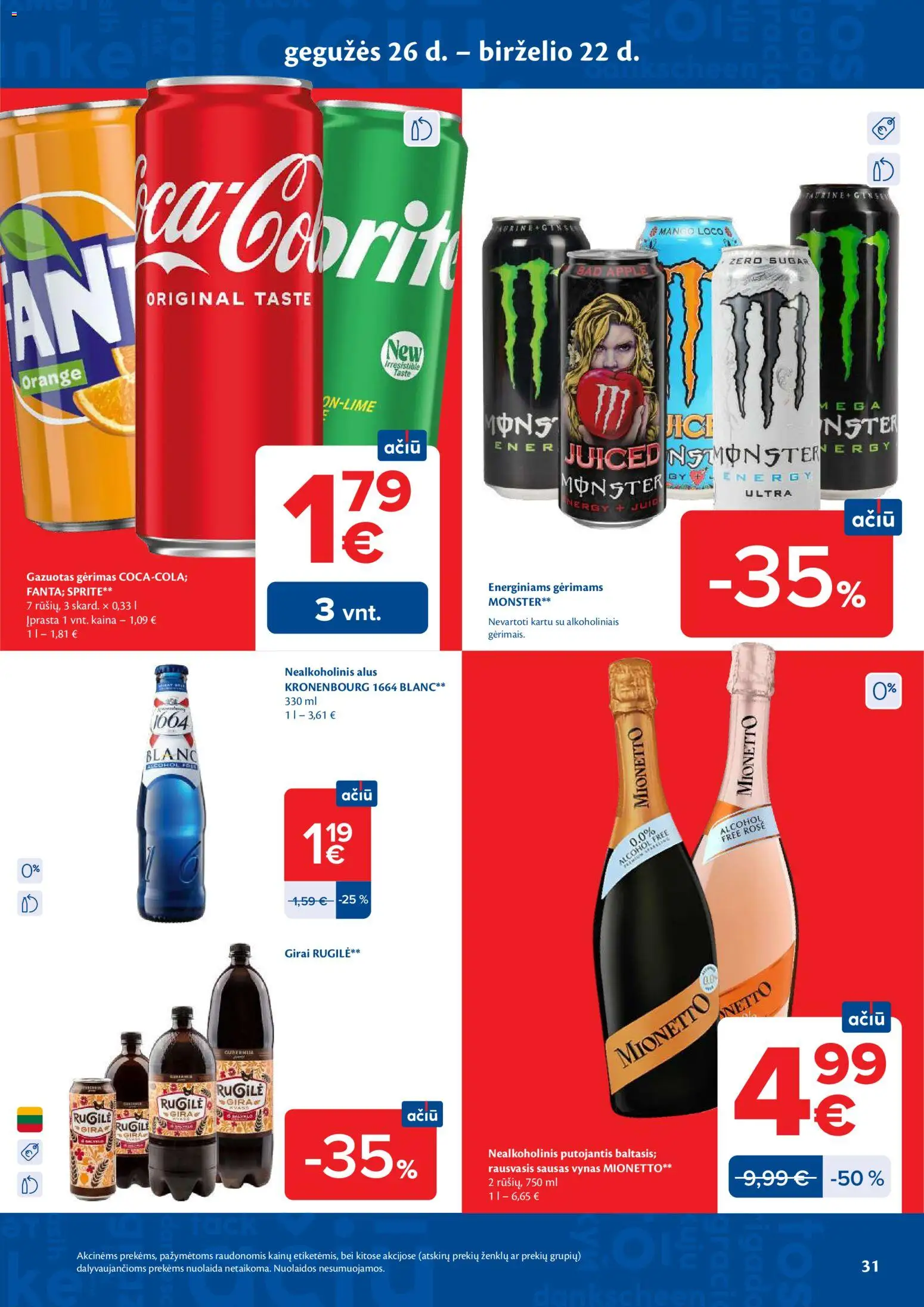 MAXIMA akcijos nuo 26.05.2026 | Puslapis: 31 | Prekių: Nealkoholinis alus, Vynas, Alus