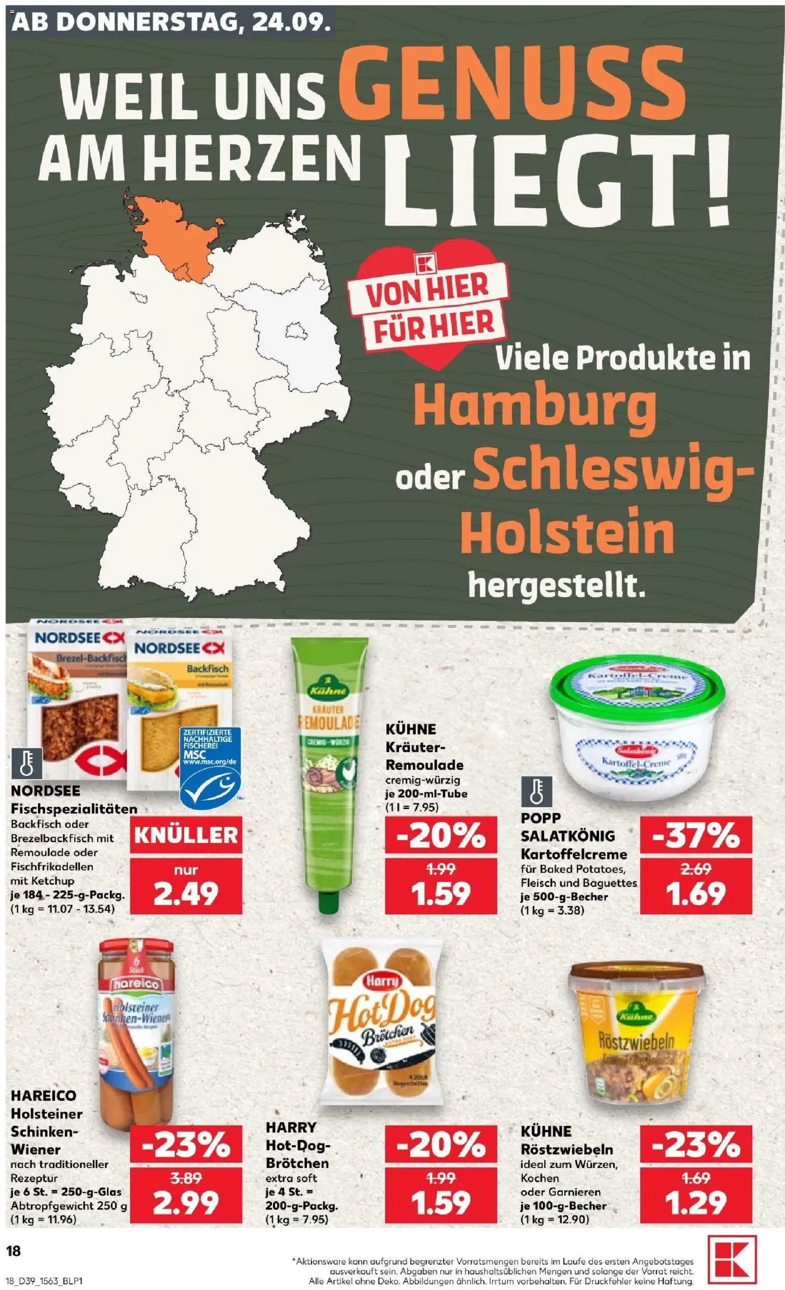 Kaufland Prospekt Kiel – gültig ab 24.09.2026 | Seite: 22 | Produkte: Mehl, Käse, Spaghetti, Räucherlachs