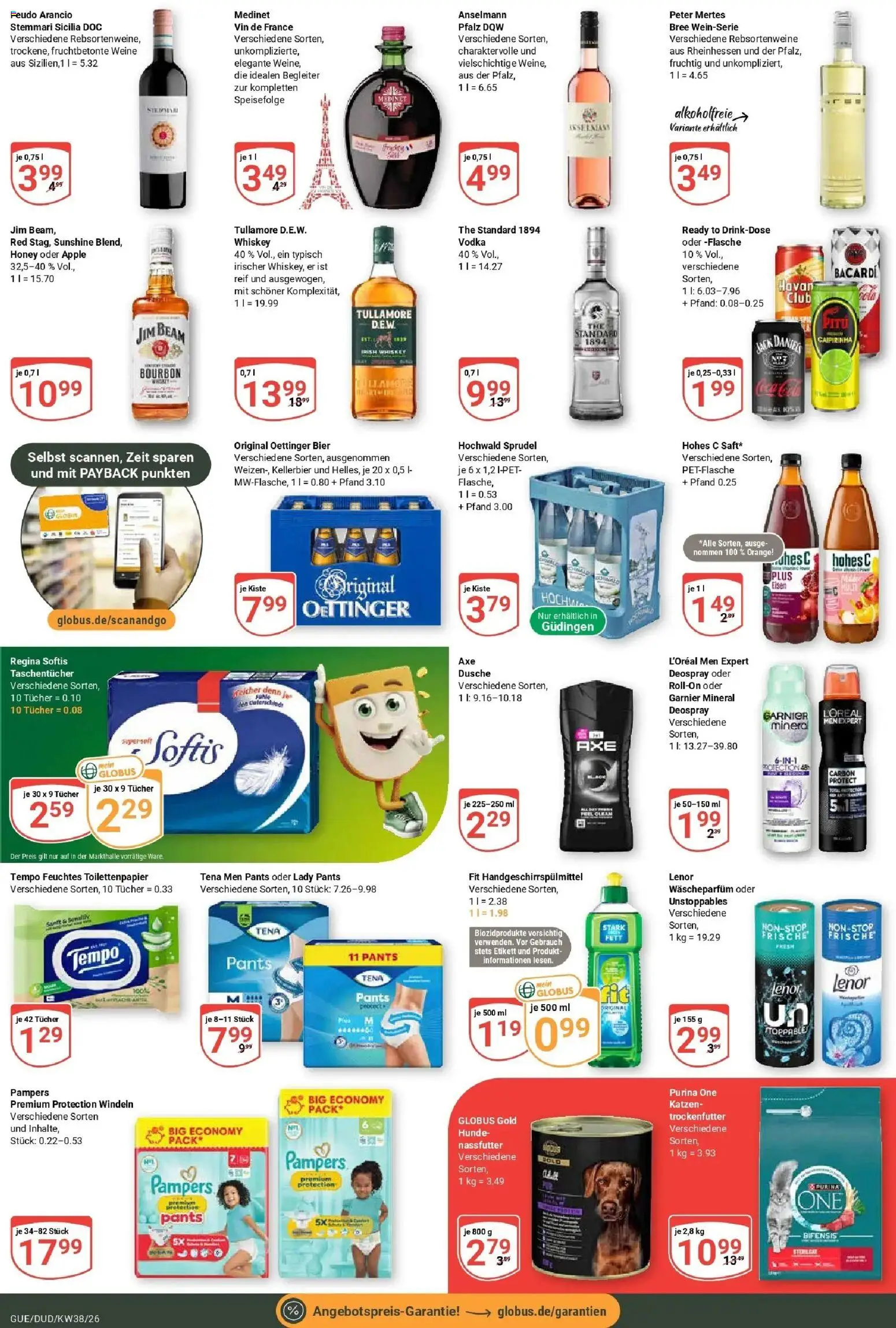 Globus Prospekt Saarbrücken-Dudweiler (ab 14.09.2026) » Angebote online | Seite: 5 | Produkte: Bacardi, Jim beam, Pampers, Toilettenpapier
