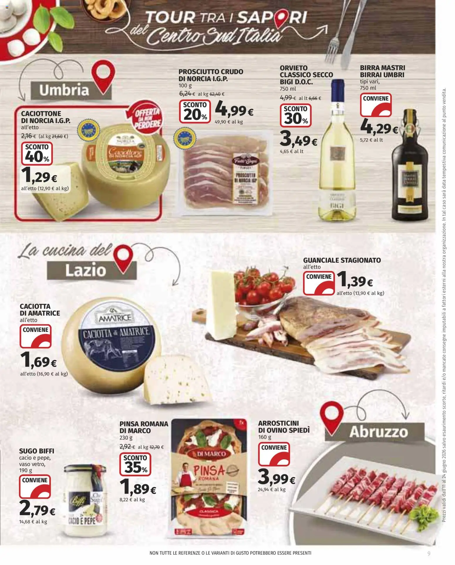 Volantino COOP del 11.06.2026 | Pagina: 9 | Prodotti: Pepe, Data, Sugo, Ovino