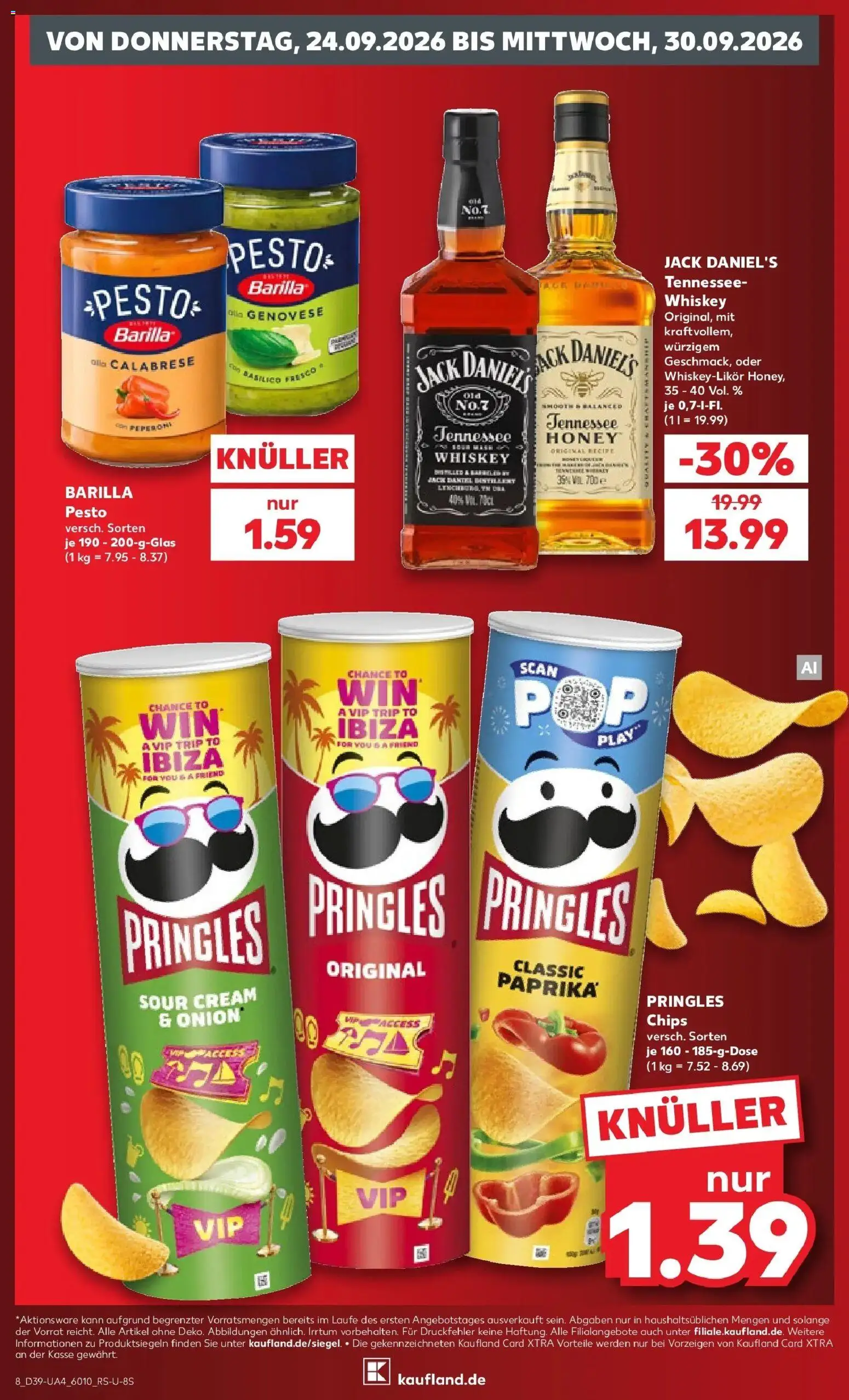Prospekt Kaufland ab 21.09.2026 » Angebote Online zum Blättern | Seite: 20 | Produkte: Jack Daniel's, Pringles, Chips, Whiskey