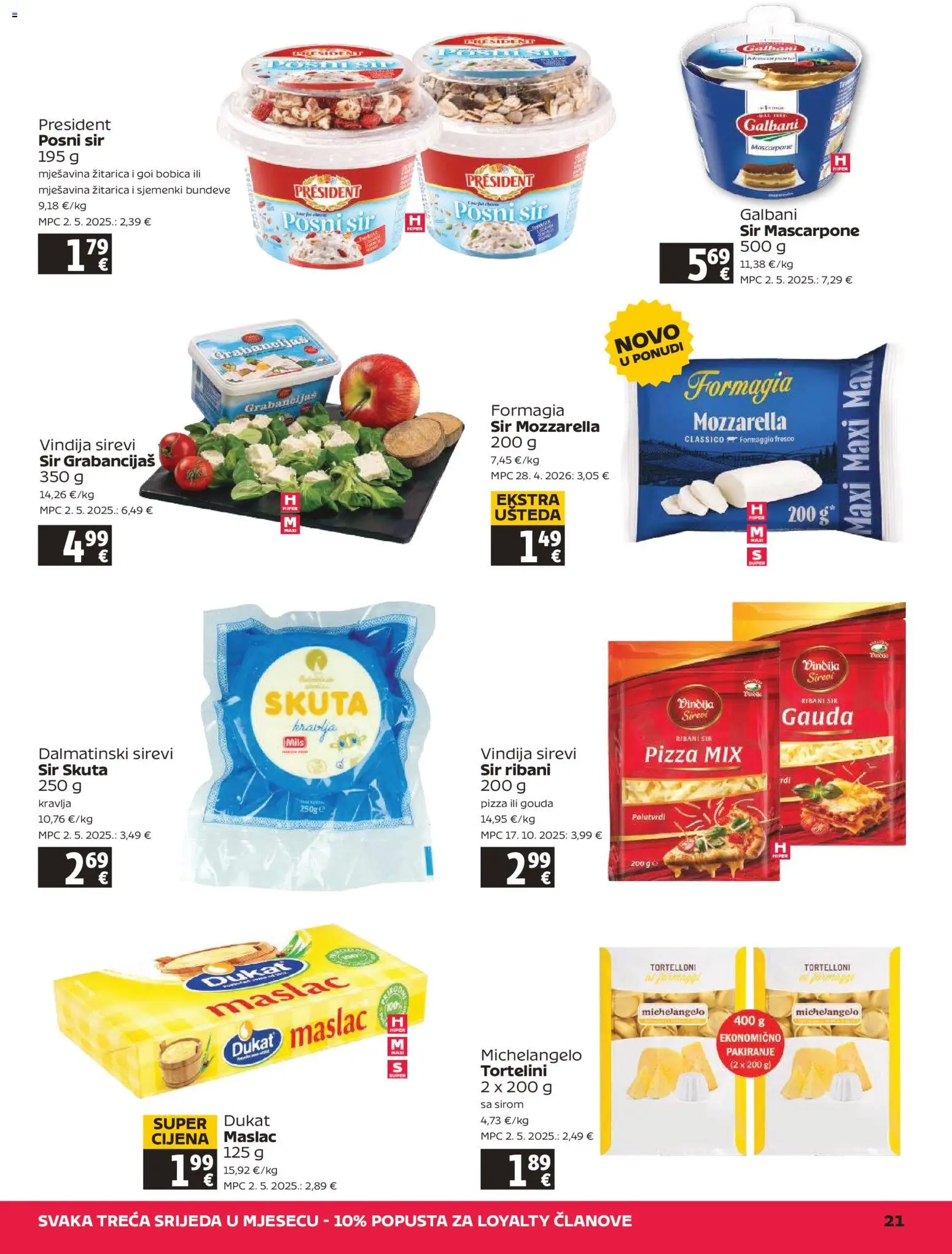 Tommy katalog | vrijedi od 09.07.2026 | Stranica: 21 | Proizvodi: Vindija, Mascarpone, Sir, Gouda