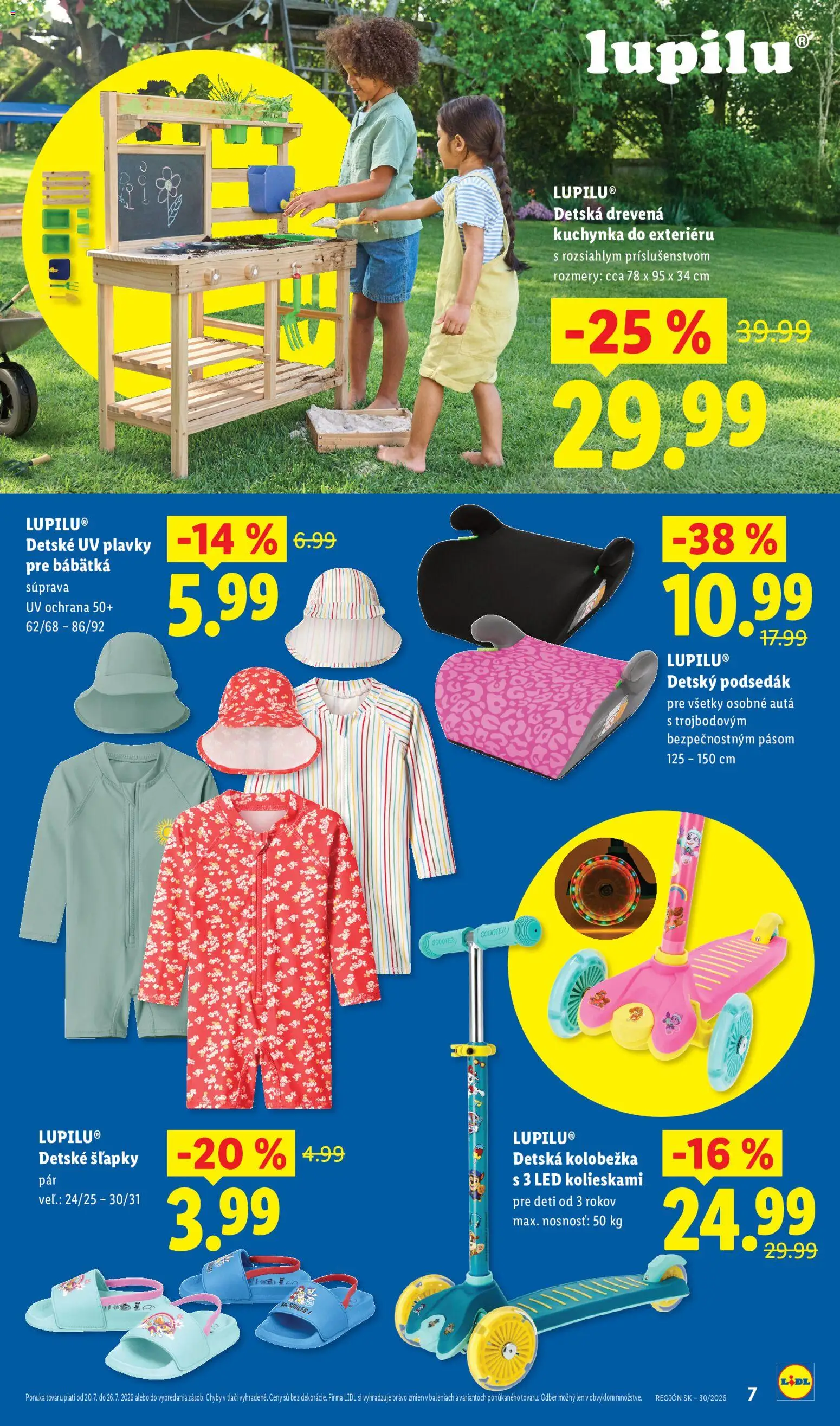 Nové Lidl akcie – leták je platný od 20.07.2026 | Strana: 7 | Produkty: Led, Plavky, Šľapky