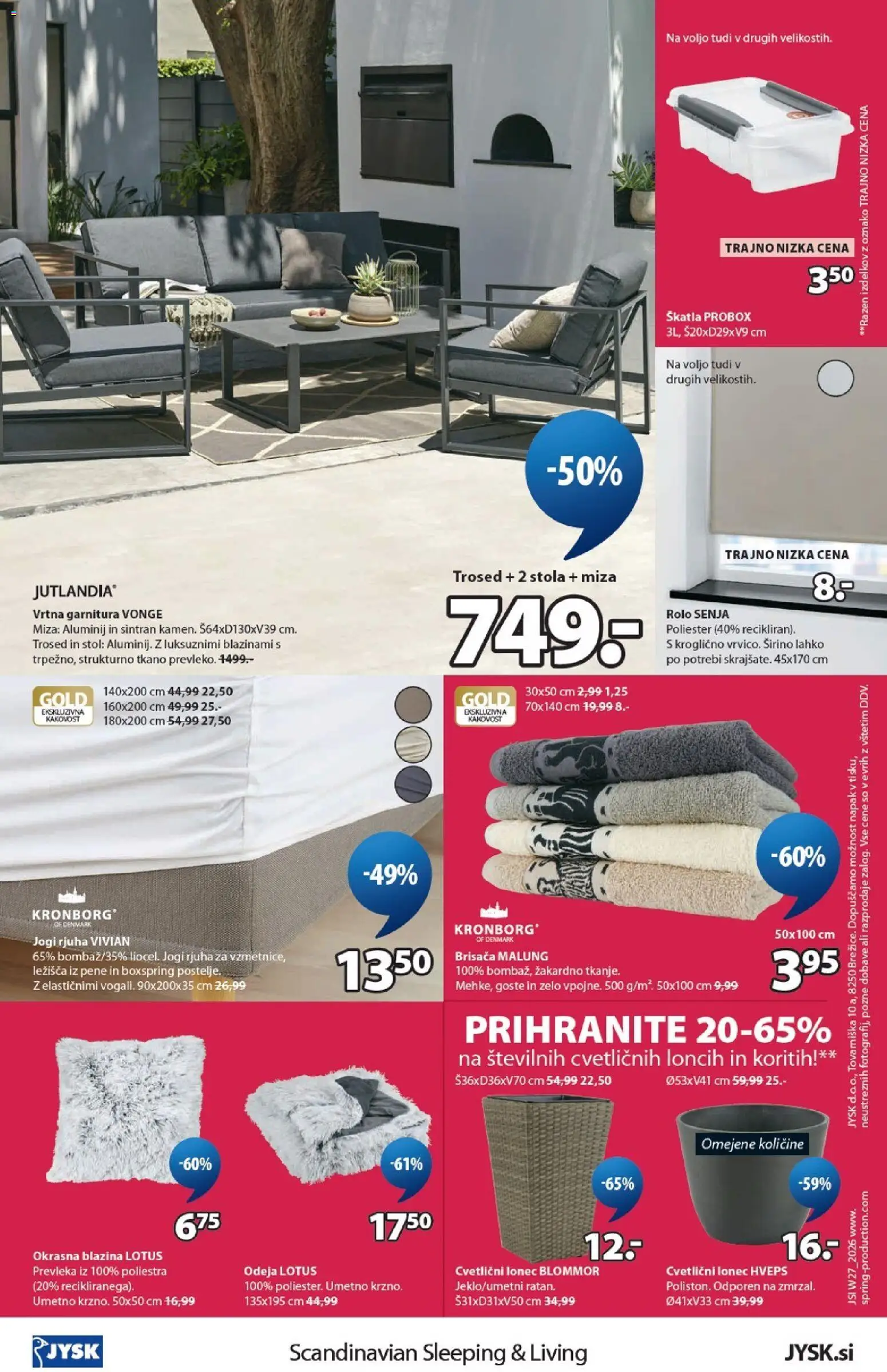 Novi JYSK katalog ponudbe – veljaven od 01.07.2026 | Stran: 16 | Izdelki: Vrtna garnitura, Trosed, Brisača, Skatla