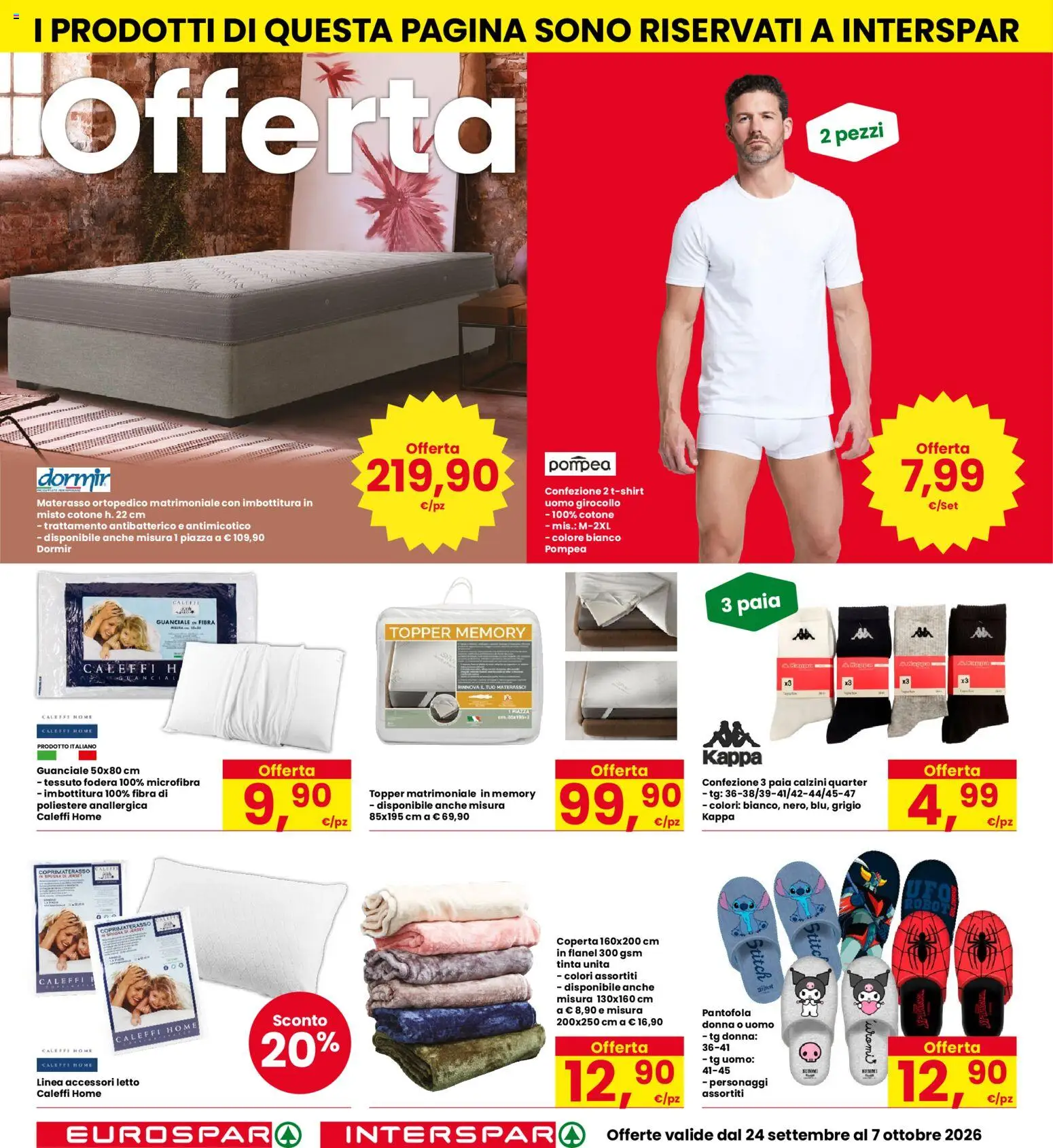 Volantino Eurospar del 24/09/2026 | Pagina: 32 | Prodotti: Letto, Coperta, Coprimaterasso, Guanciale