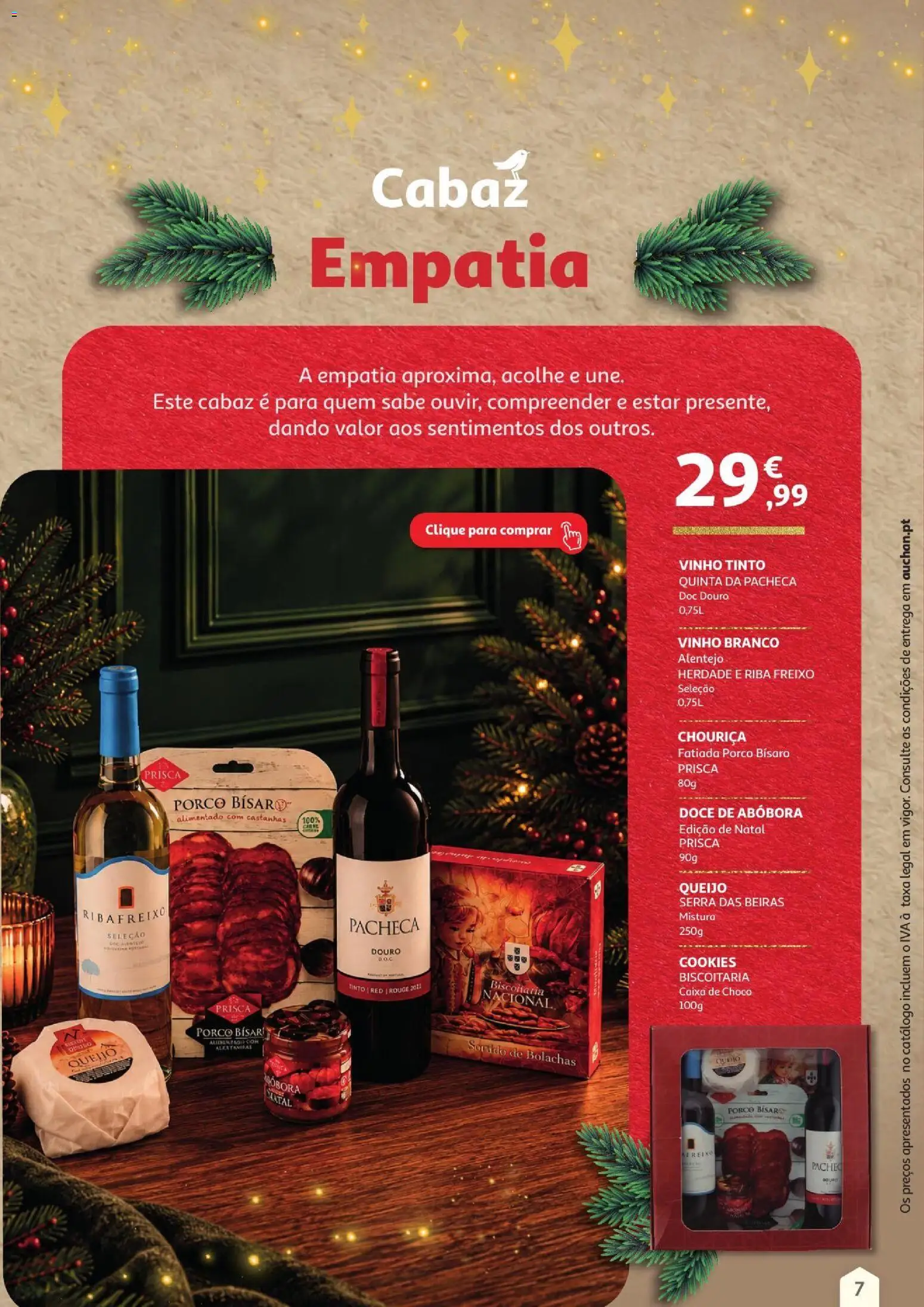Auchan Cabazes de Natal 2026 │ válido de 01/11/2026 | Página: 7 | Produtos: Bolachas, Castanhas, Caixa, Vinho tinto