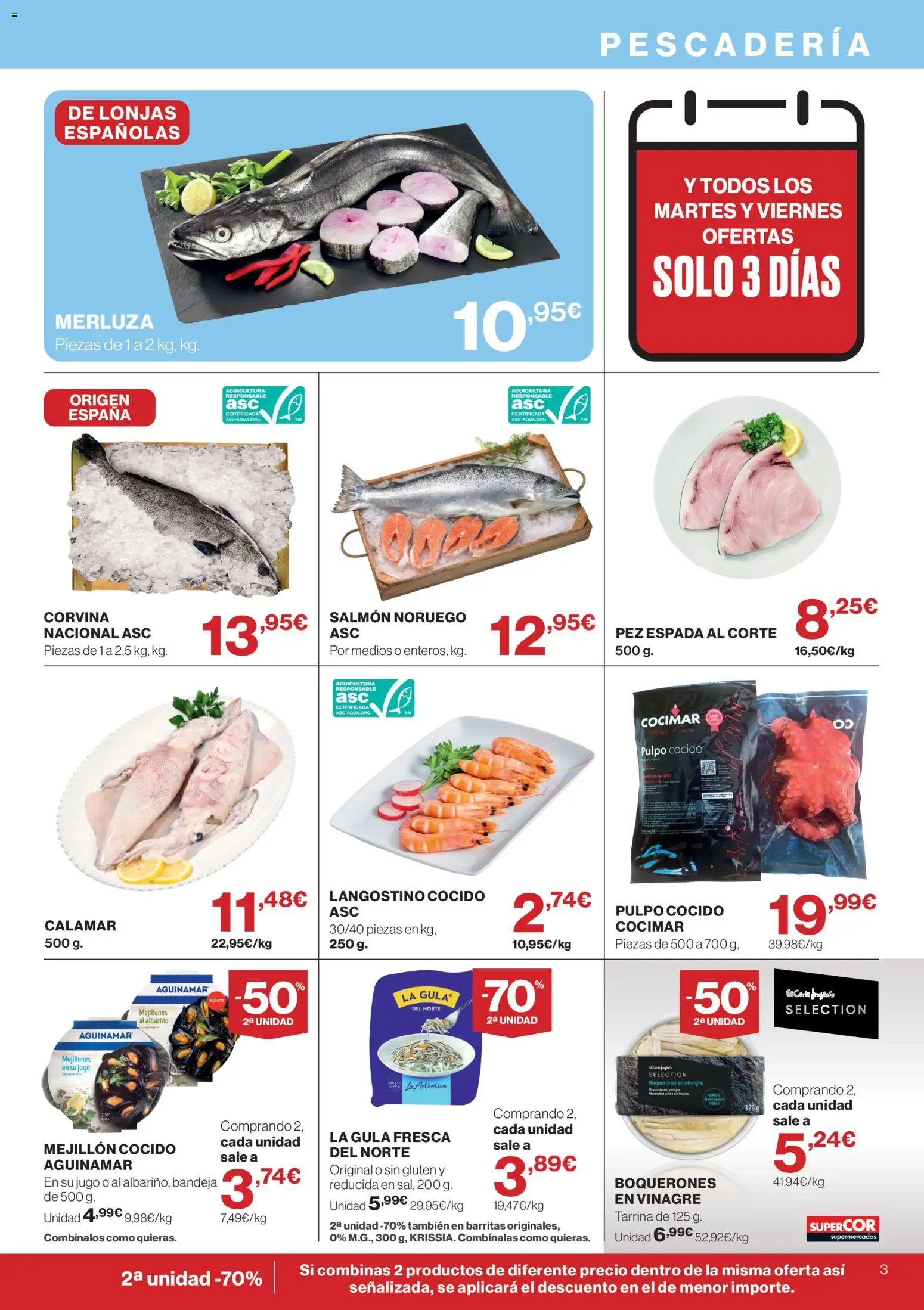Supercor folleto │ válido desde el 18.06.2026 | Página: 3 | Productos: Jugo, Bandeja, Δεξαμενή, Langostino