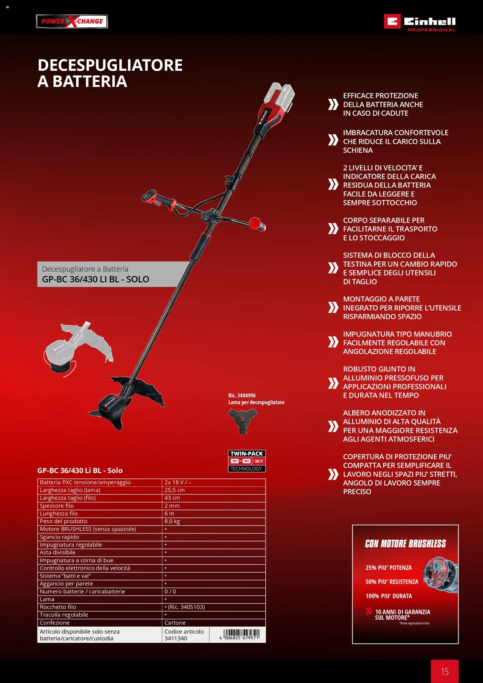 Volantino Einhell del 02/03/2026 | Pagina: 17 | Prodotti: Taglio, Decespugliatore, Batteria, Caricabatterie