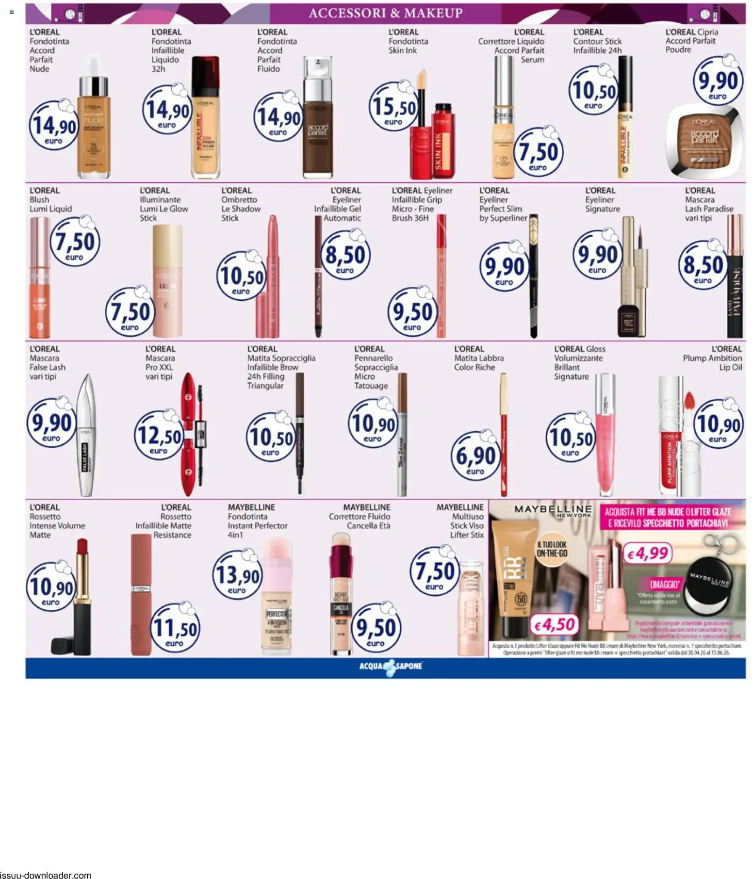 Volantino Acqua e Sapone del 13/07/2026 | Pagina: 4 | Prodotti: Eyeliner, Acqua, Correttore, Cipria