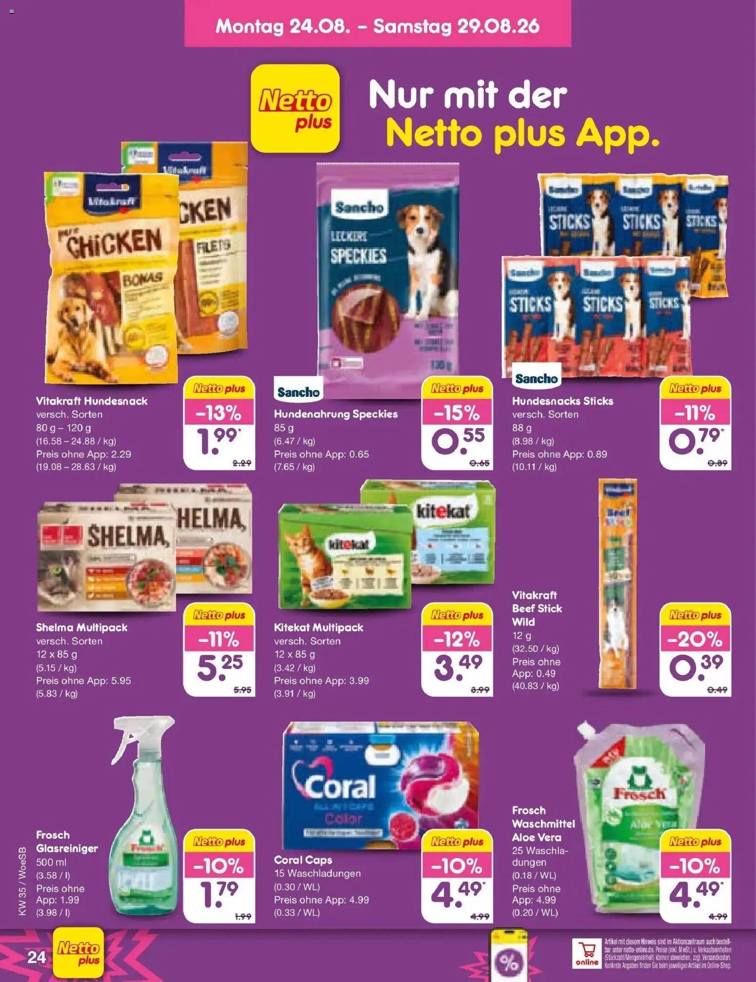 Netto Marken-Discount Prospekt Leonberg – gültig ab 24.08.2026 | Seite: 36 | Produkte: Coral, Waschmittel