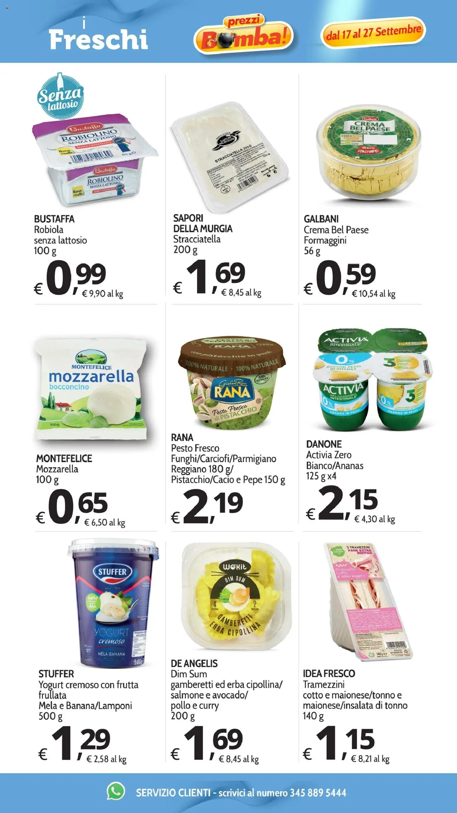 Volantino Primo Prezzo del 17/09/2026 | Pagina: 27 | Prodotti: Pollo, Salsa, Yogurt cremoso, Gamberetti