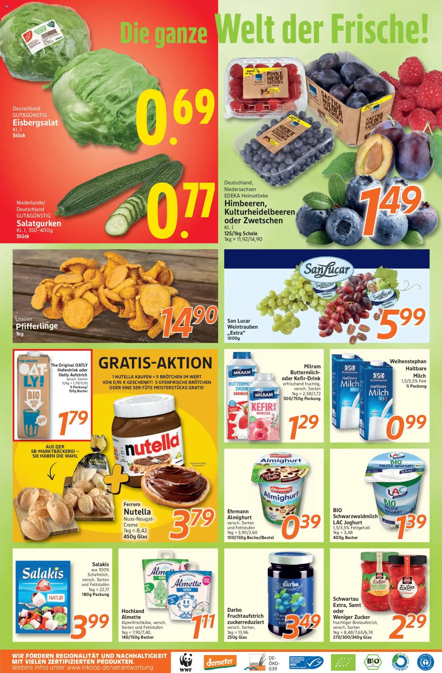 Inkoop Prospekt – gültig ab 03.08.2026 | Seite: 2 | Produkte: Almette, Ofenfrische, Milram, Oatly