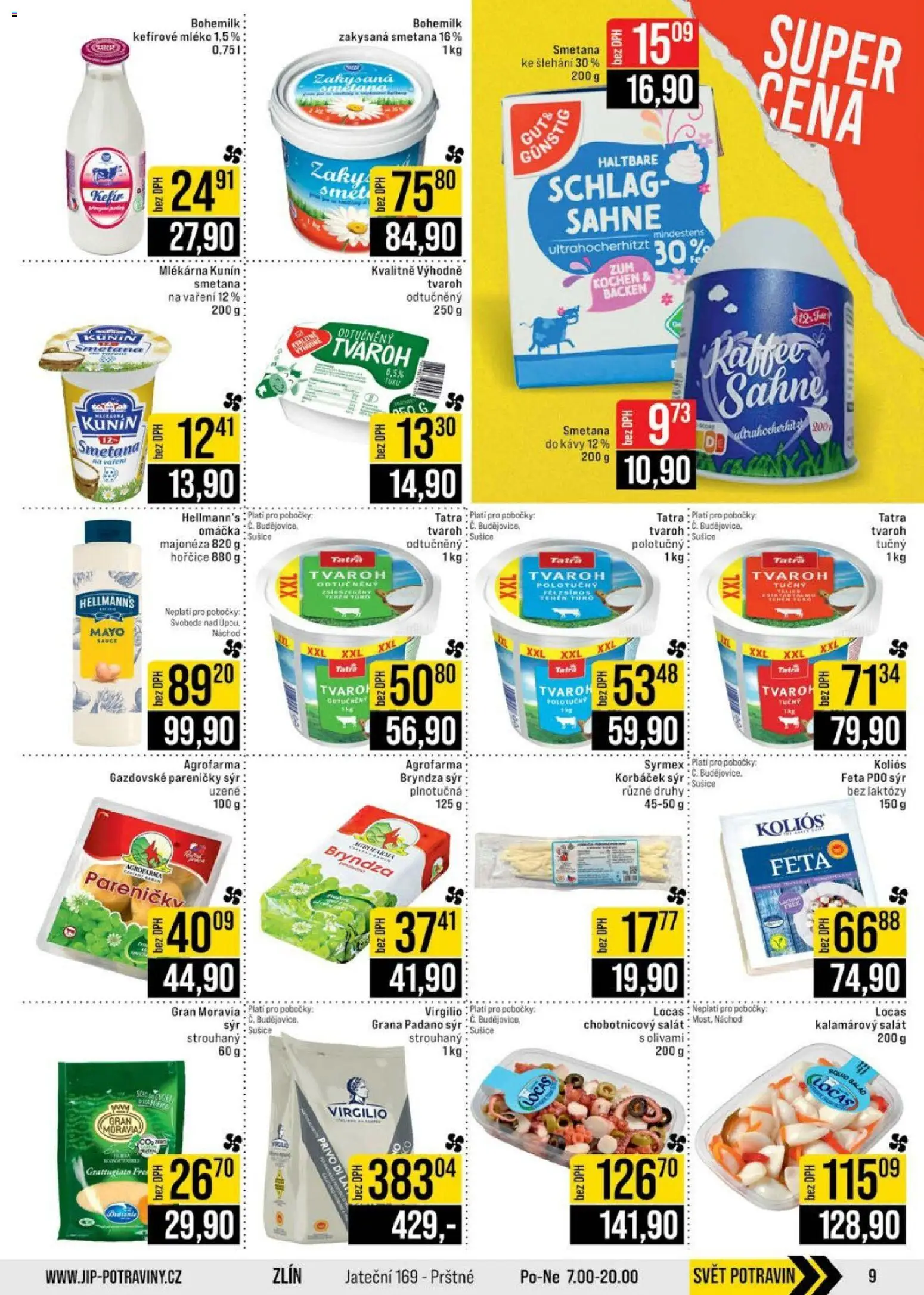 Jip leták - Cash & Carry od 27.05.2026 | Strana: 9 | Produkty: Tvaroh, Hořčice, Smetana ke šlehání, Zakysaná smetana