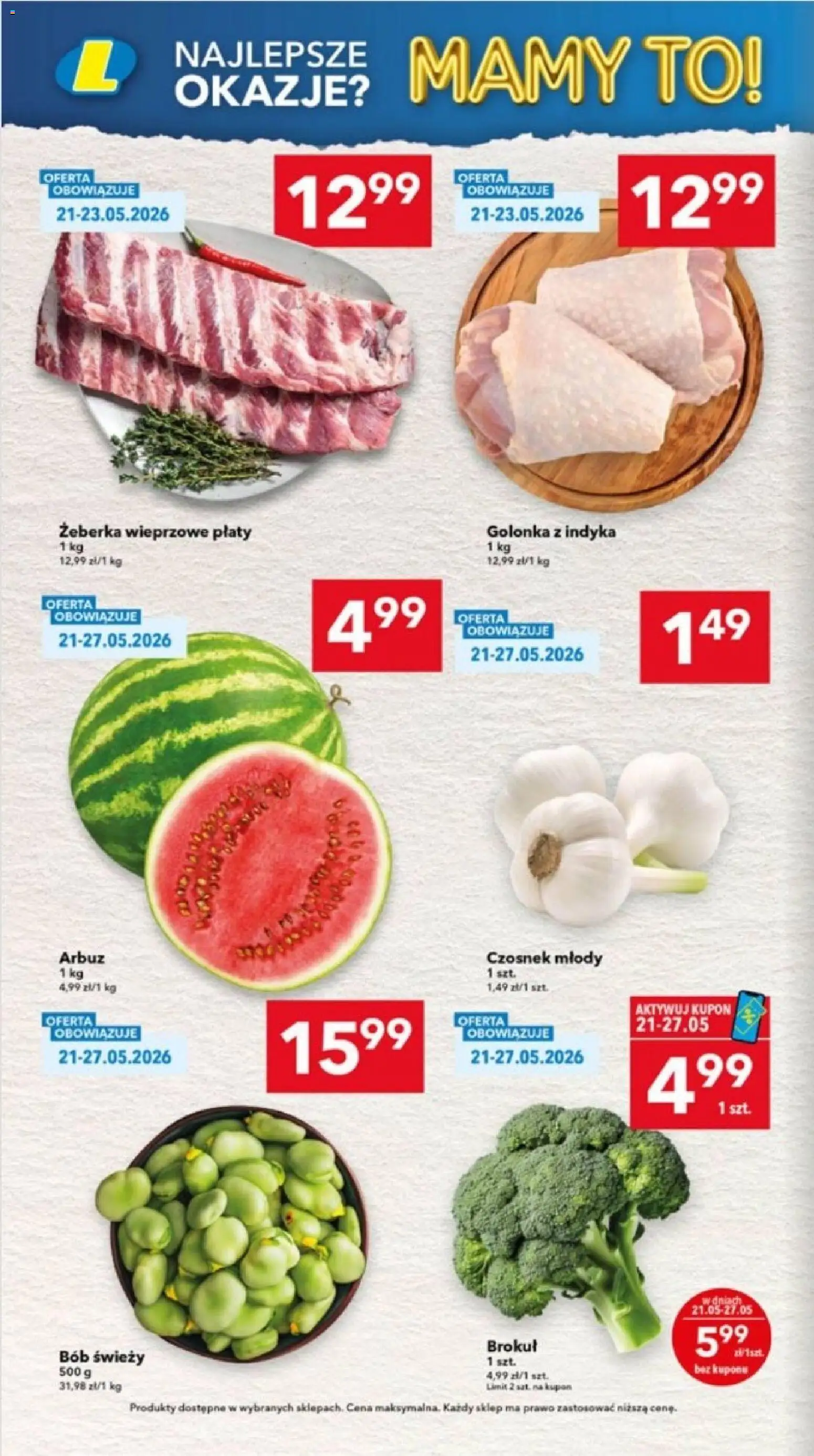 Lewiatan gazetka - Katowice od 21.05.2026 | Strona: 6 | Produkty: Czosnek, Arbuz, Brokuł, Bób