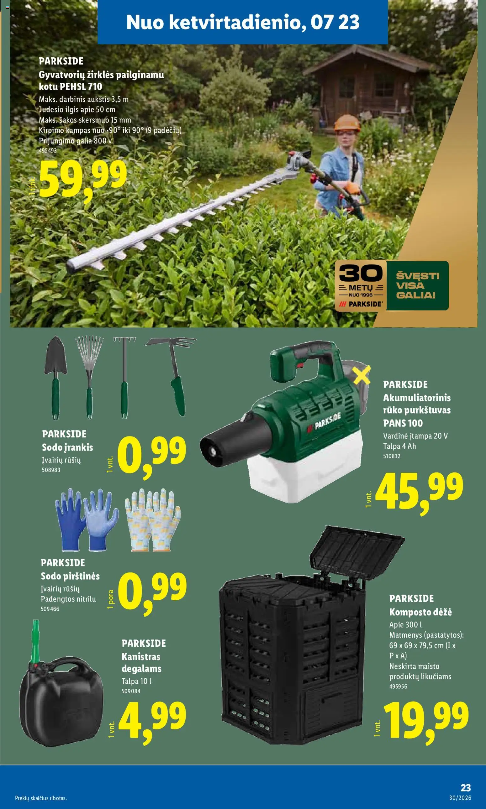 LIDL akcijos nuo 2026.07.20 | Puslapis: 23 | Prekių: Dėžė, Pirštines