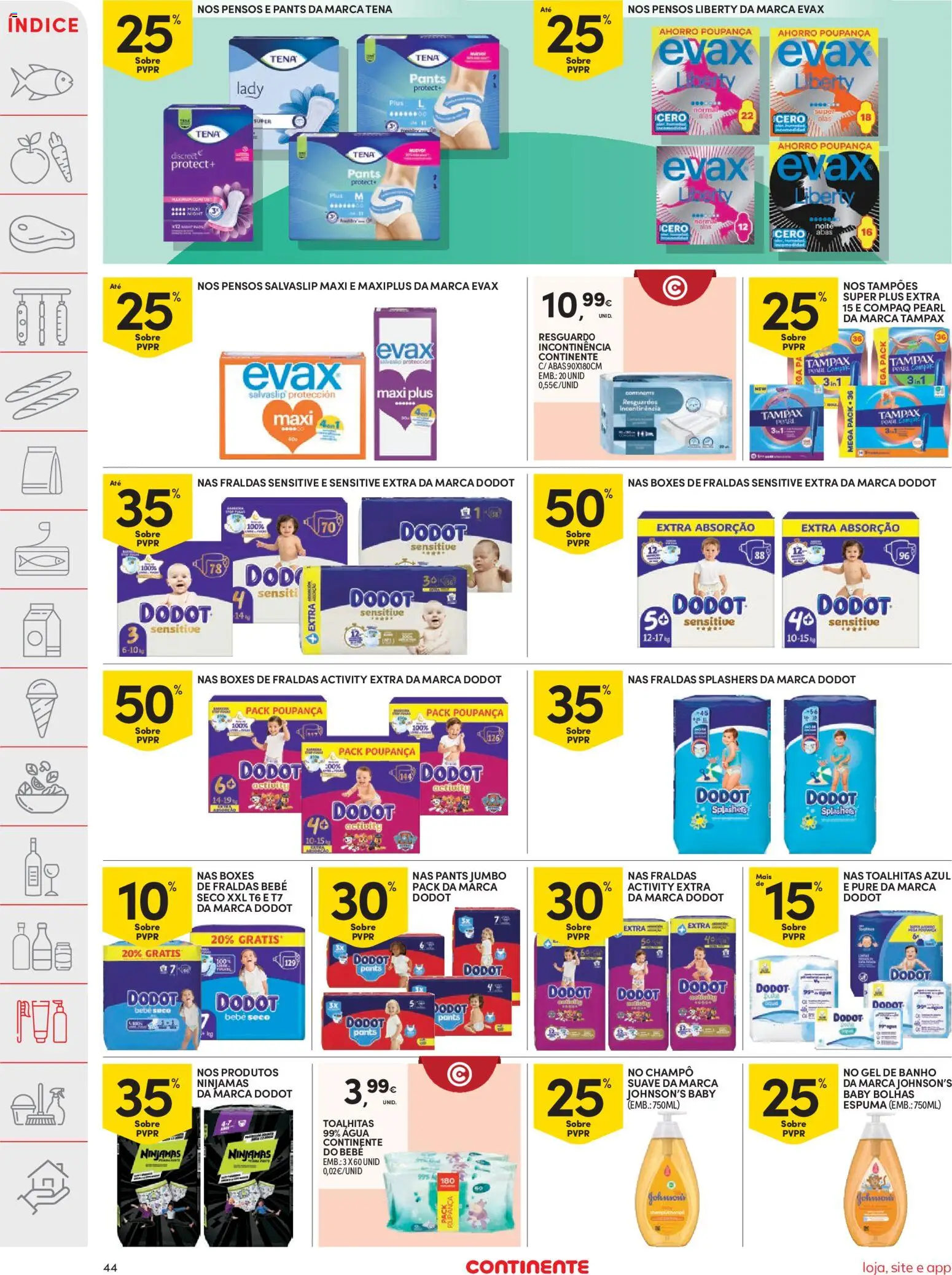 Continente folheto │ válido de 29/09/2026 | Página: 44 | Produtos: Agua, Champô, Gel de banho, Banho