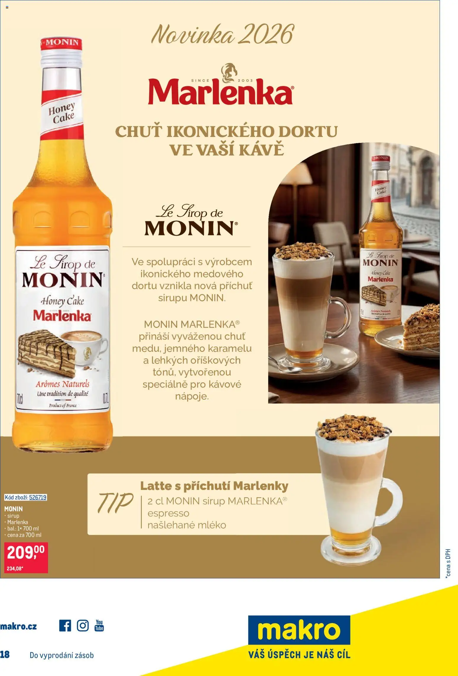 Makro leták - Gastronomie od 12.08.2026 | Strana: 26 | Produkty: Monin, Monin sirup, Sirup, Marlenka