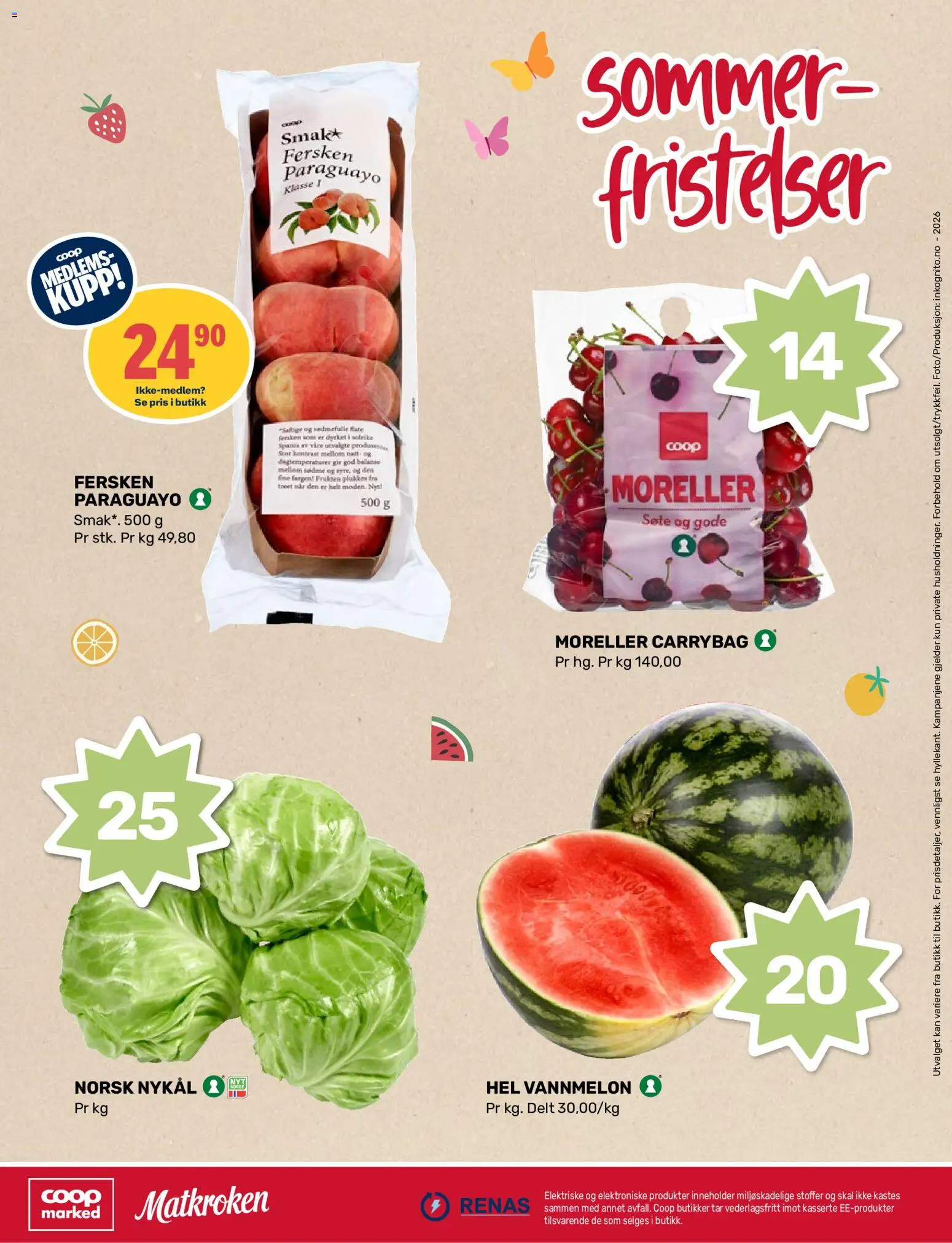 {H1} | Side: 8 | Produkter: Moreller, Fersken, Vannmelon