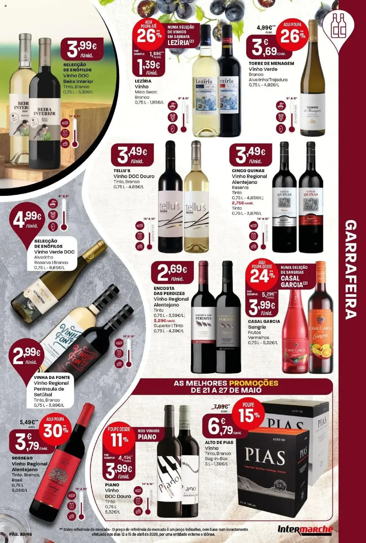 Intermarché - Isto é que são preços BAIXOS! │ válido de 21.05.2026 | Página: 39 | Produtos: Base, Vinho