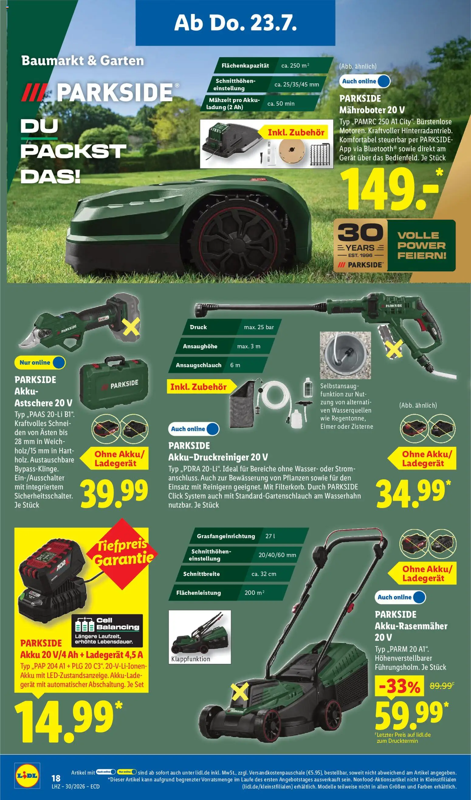 Lidl Německo leták od 20.07.2026 | Strana: 42 | Produkty: Parkside