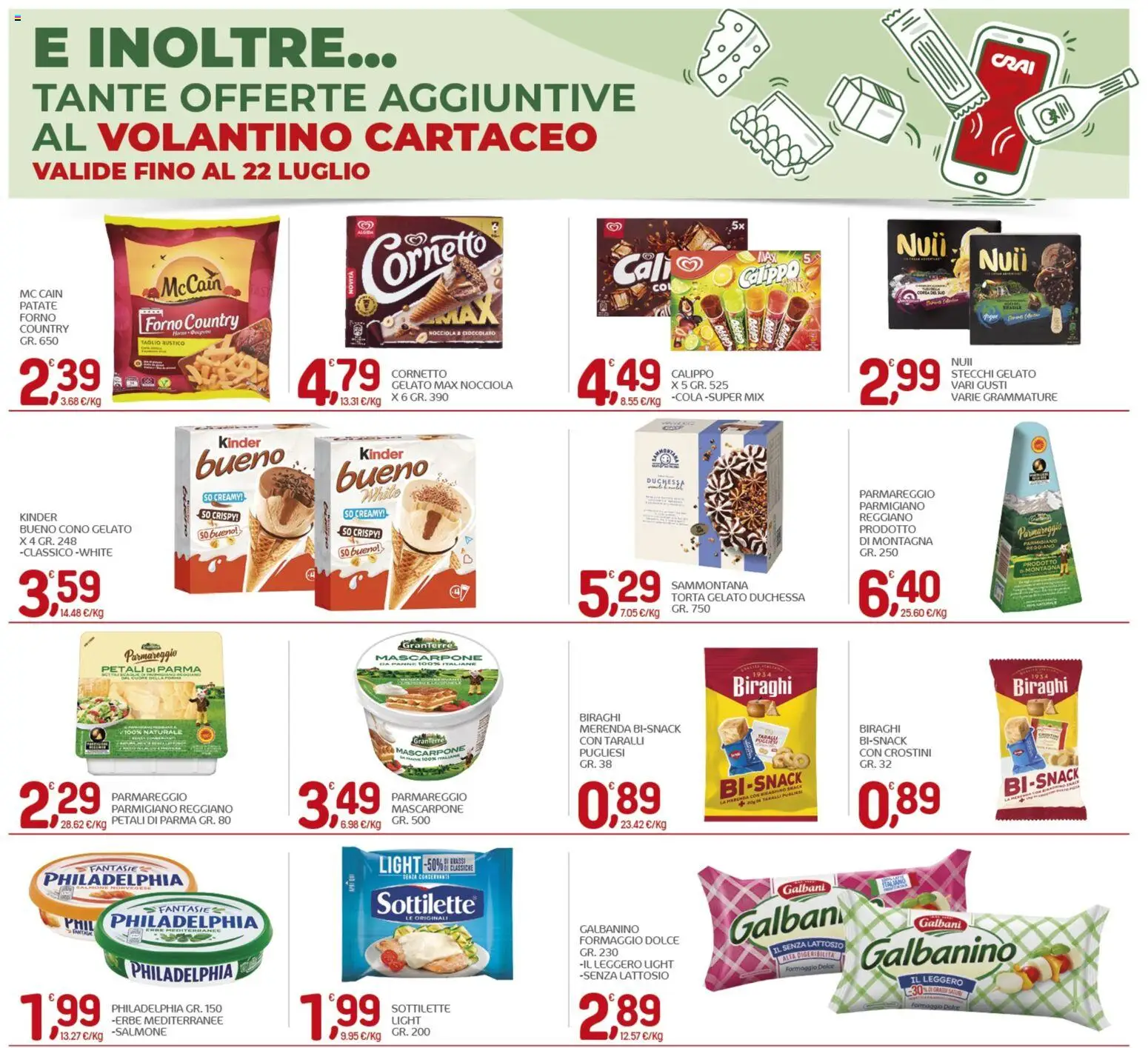 Volantino CRAI del 09/07/2026 | Pagina: 20 | Prodotti: Salmone, Formaggio, Taralli, Forno