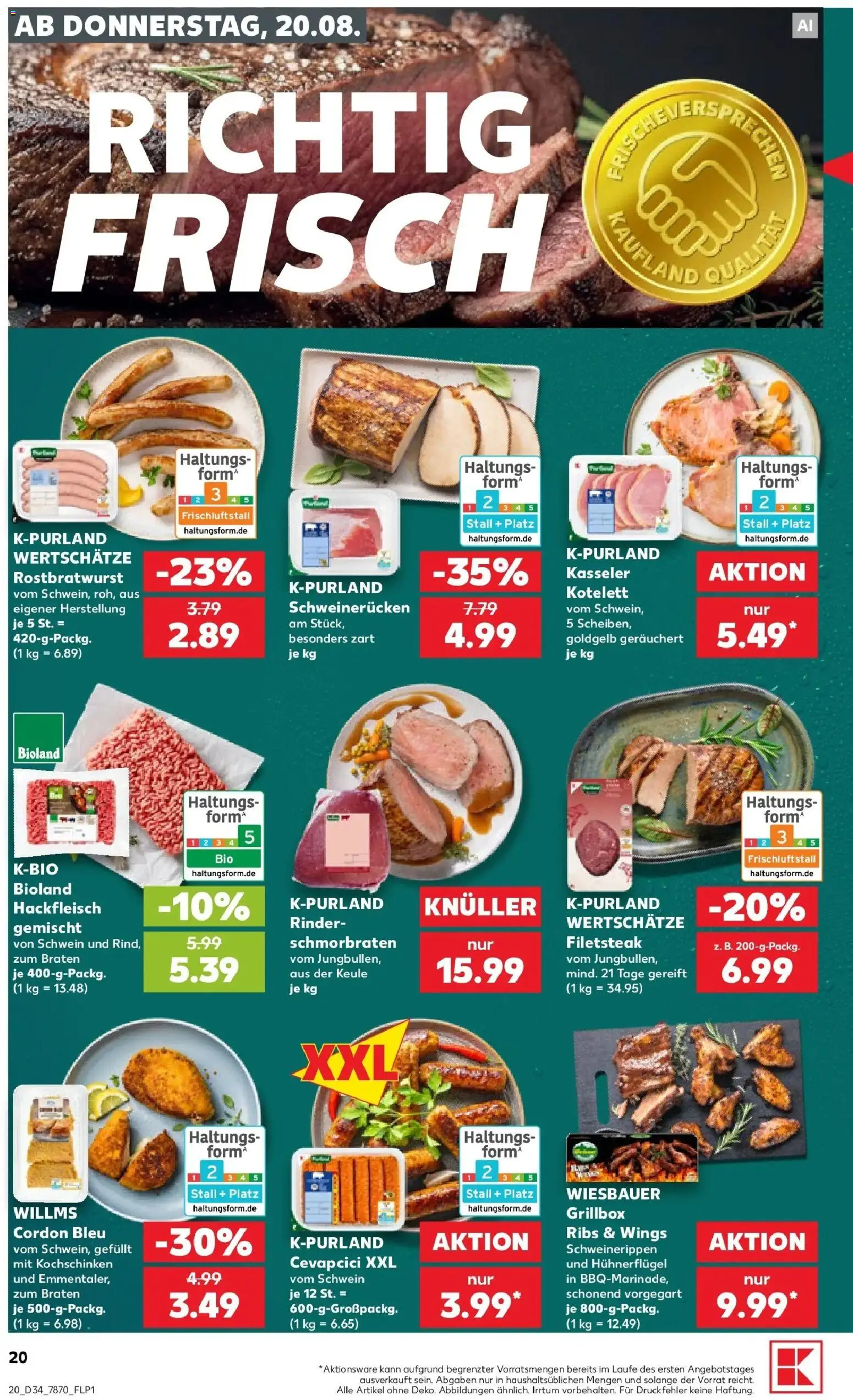 Prospekt Kaufland ab 17.08.2026 » Angebote Online zum Blättern | Seite: 31 | Produkte: Cevapcici, Schweinerucken, Hackfleisch