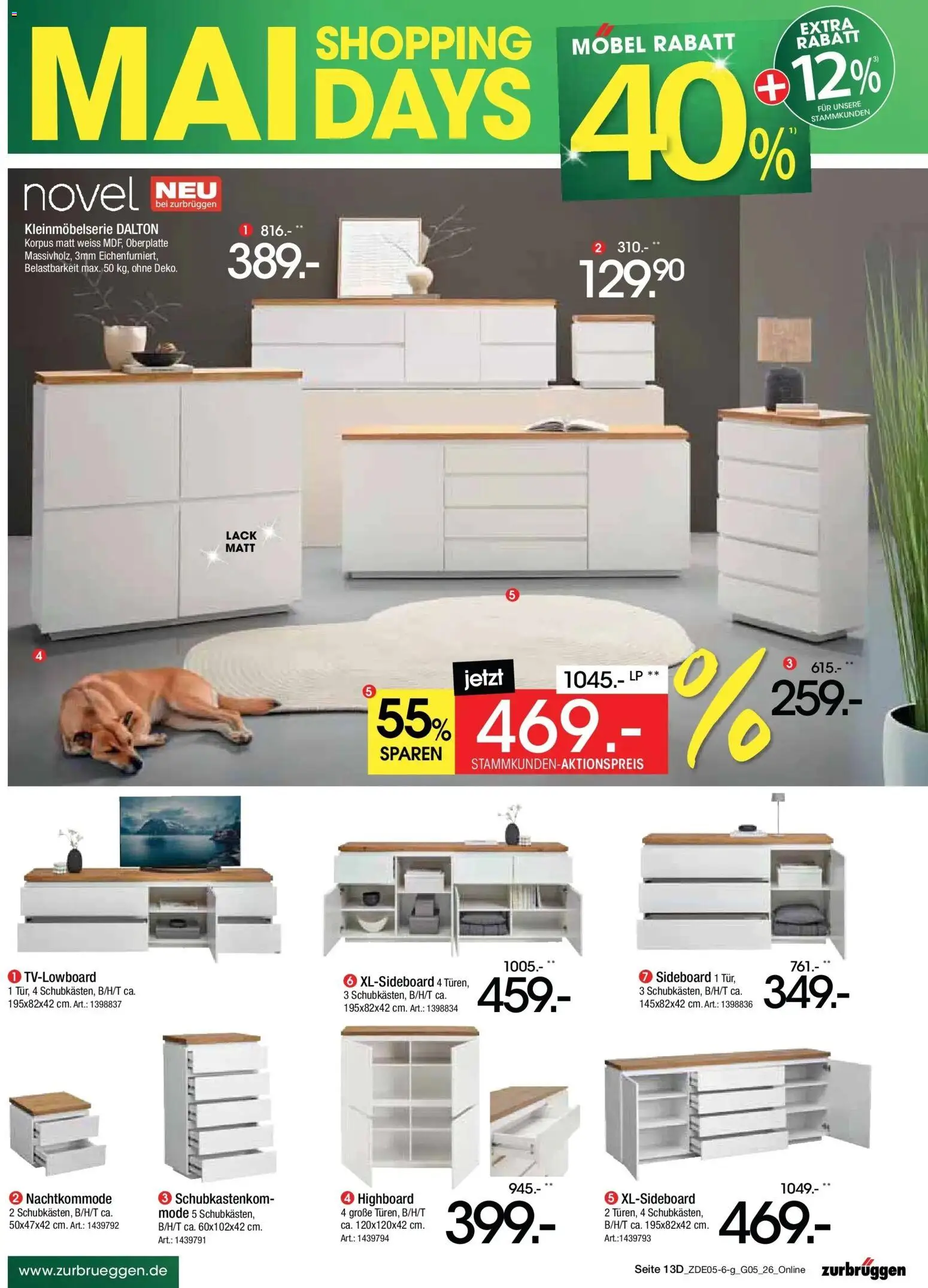 Zurbrüggen MaiDays Shopping – gültig ab 08.05.2026 | Seite: 35 | Produkte: Sideboard, HIghboard
